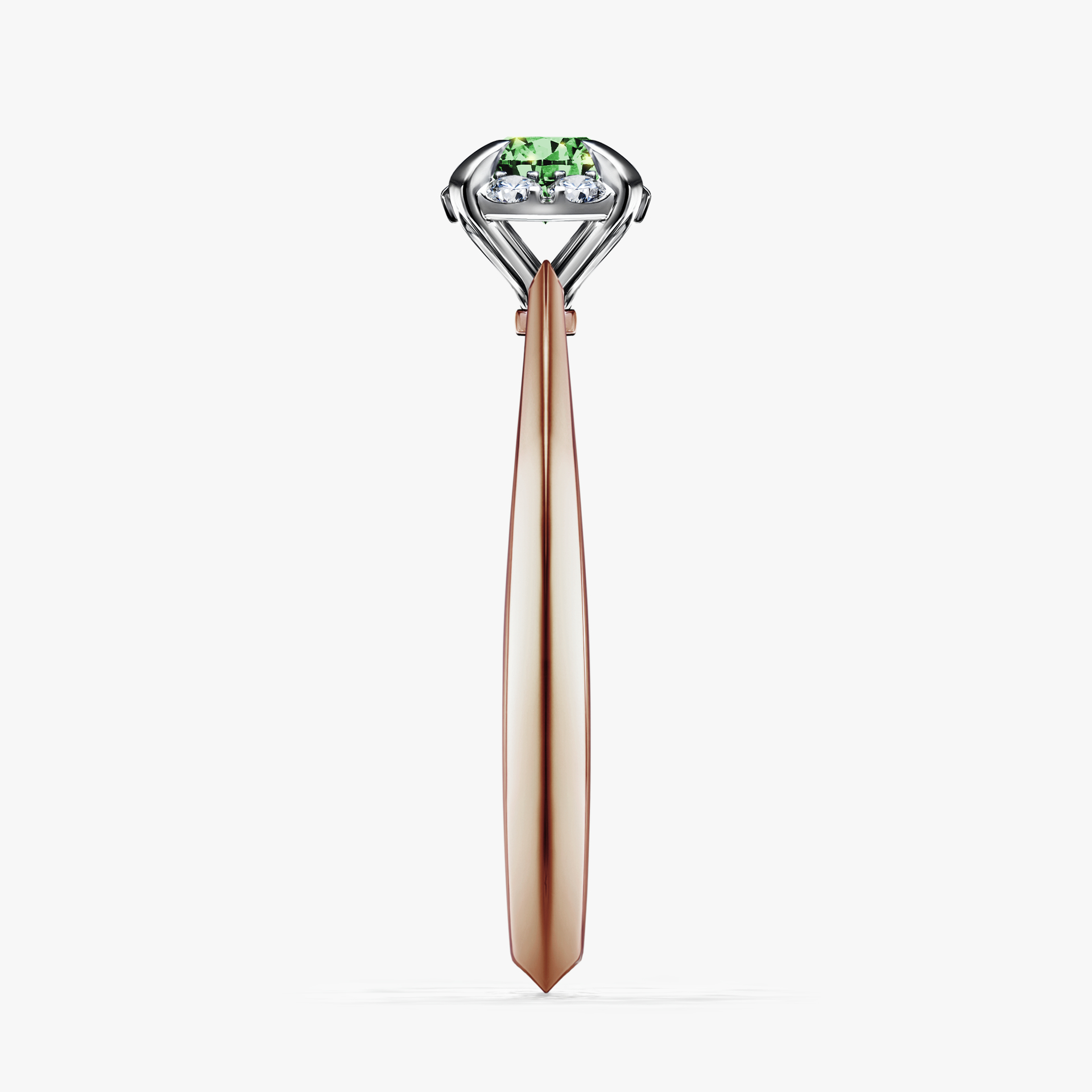 Pierścionek zaręczynowy My Beauty z różowego złota z ciemnym zielonym diamentem 0,33ct