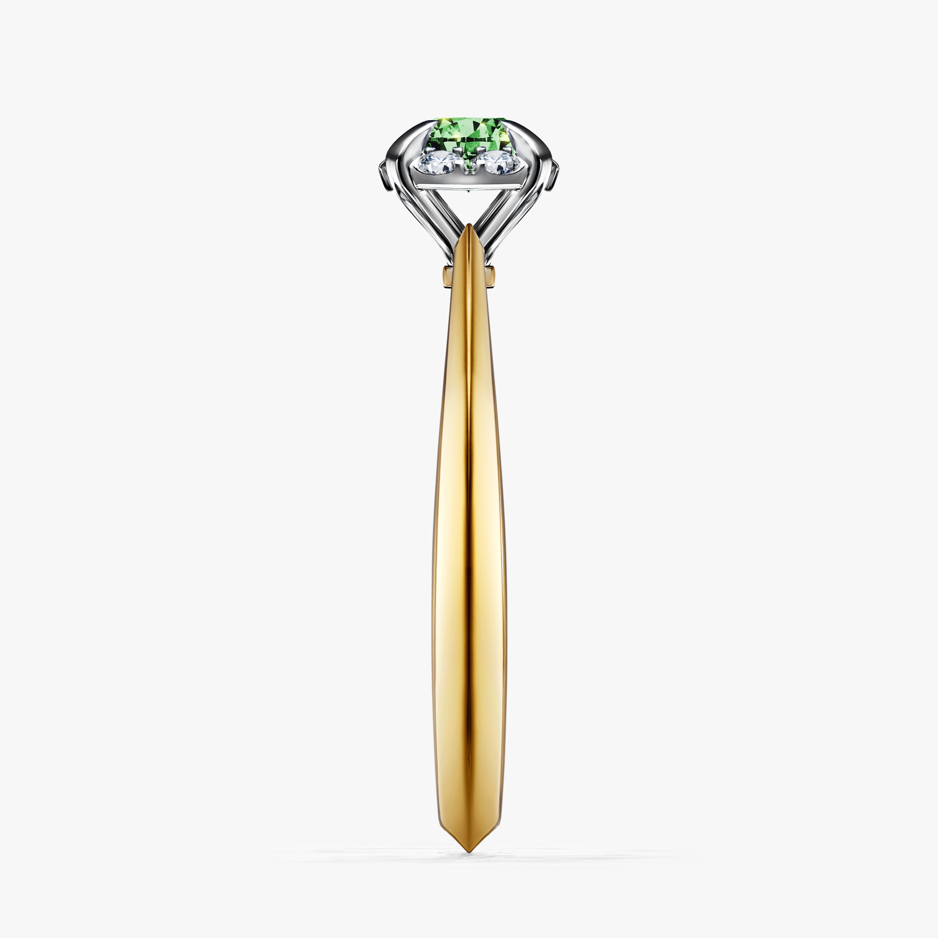 Pierścionek zaręczynowy My Beauty z żółtego złota z ciemnym zielonym diamentem 0,33ct