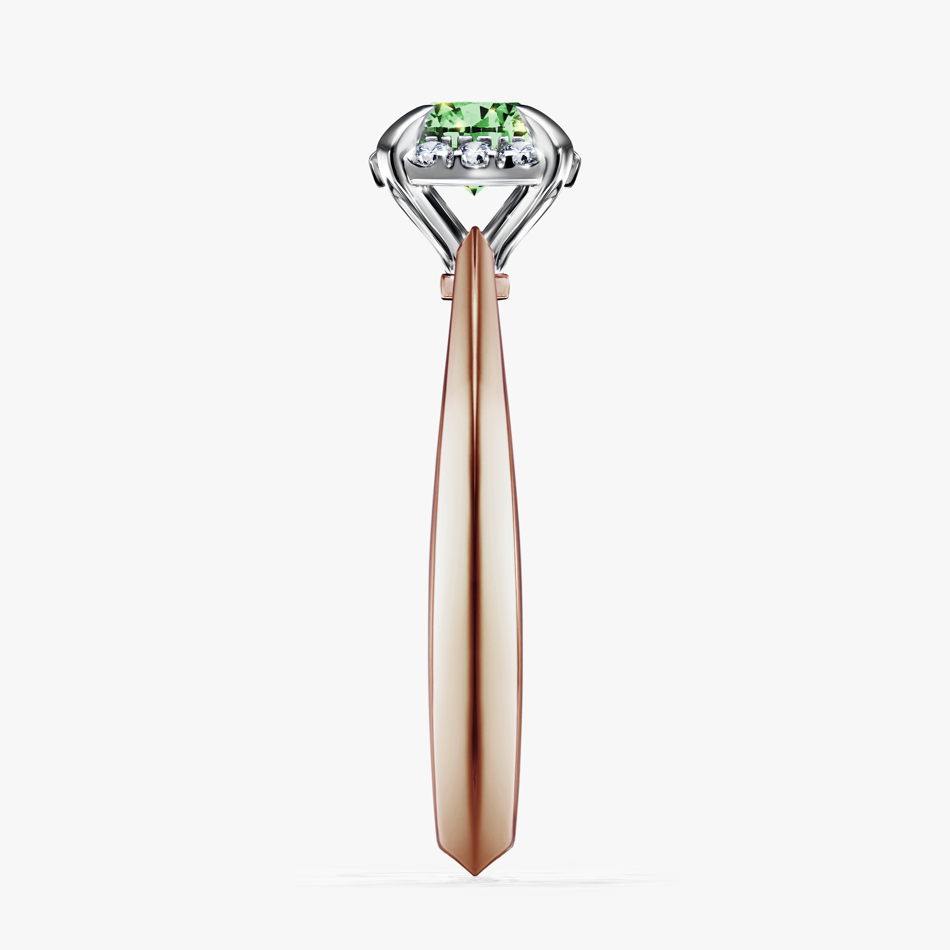 Pierścionek zaręczynowy My Beauty z różowego złota z ciemnym zielonym diamentem 0,62ct