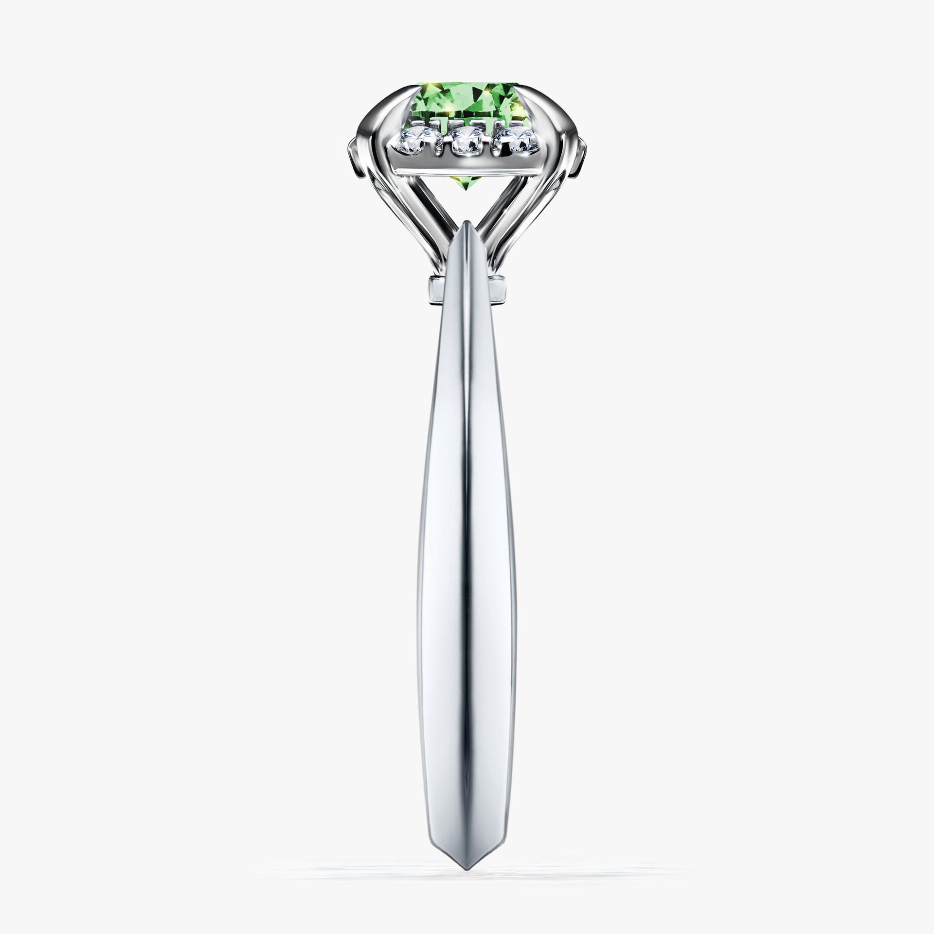 Pierścionek zaręczynowy My Beauty z białego złota z ciemnym zielonym diamentem 0,98ct