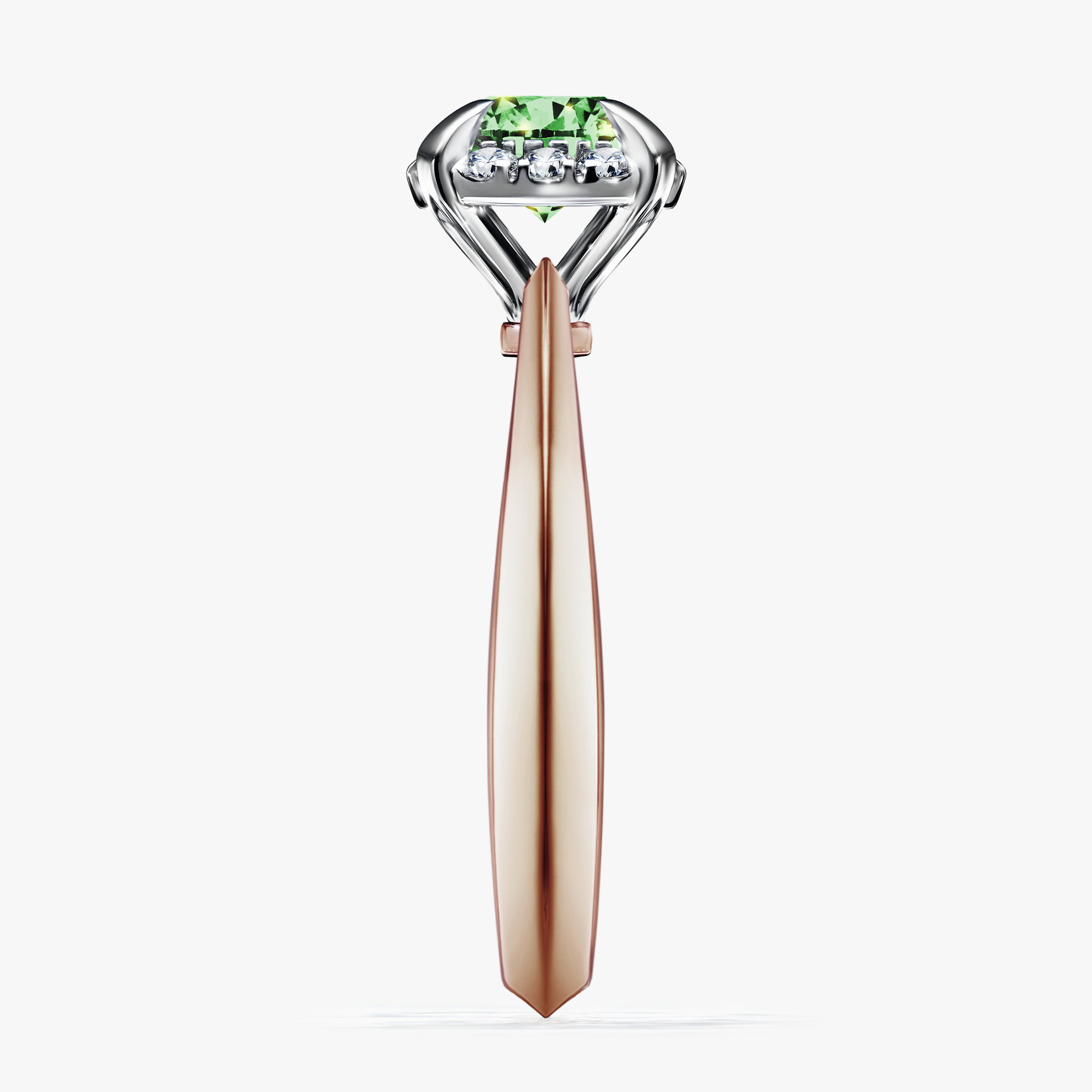 Pierścionek zaręczynowy My Beauty z różowego złota z ciemnym zielonym diamentem 0,98ct