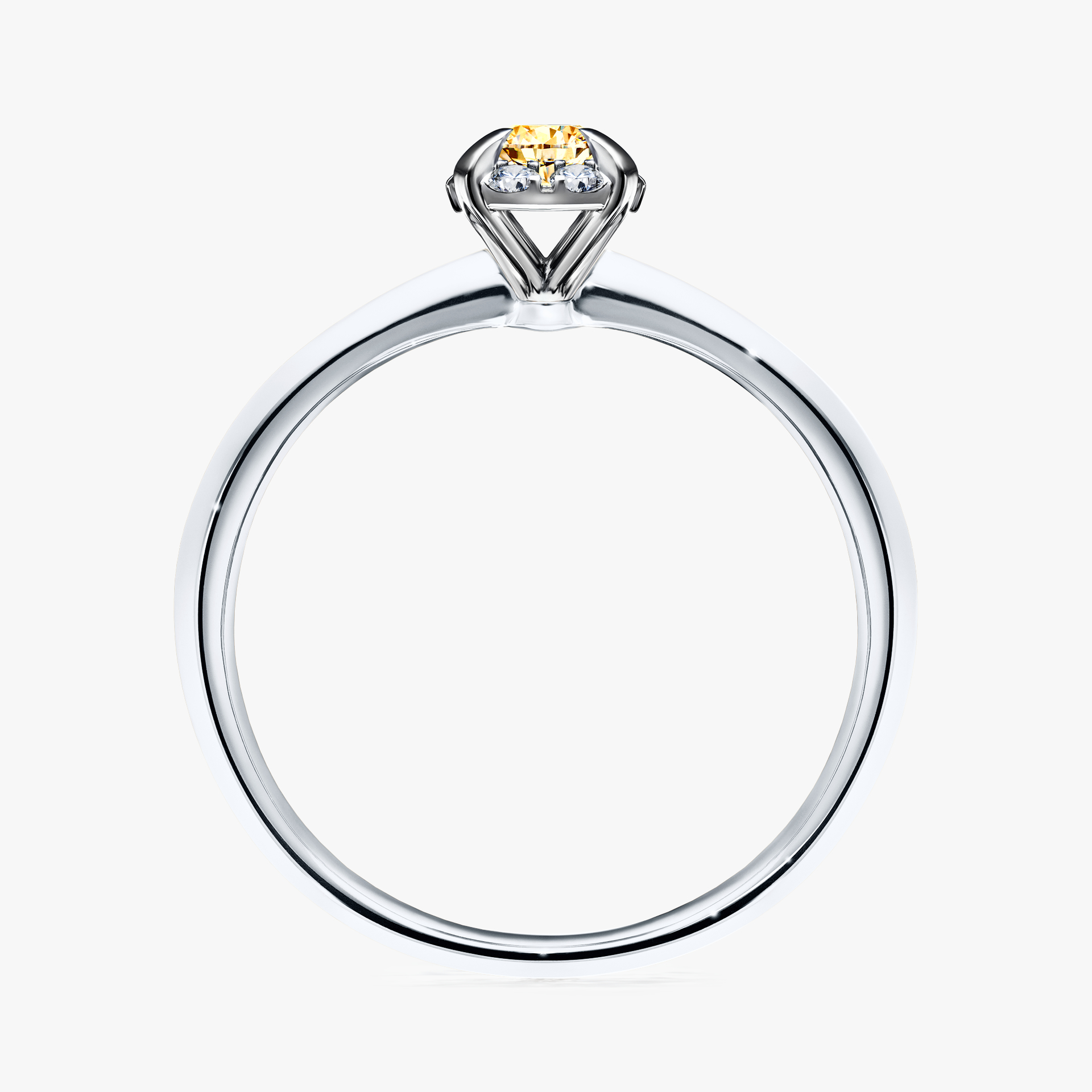 Pierścionek zaręczynowy My Beauty z białego złota z żółtym diamentem 0,14ct