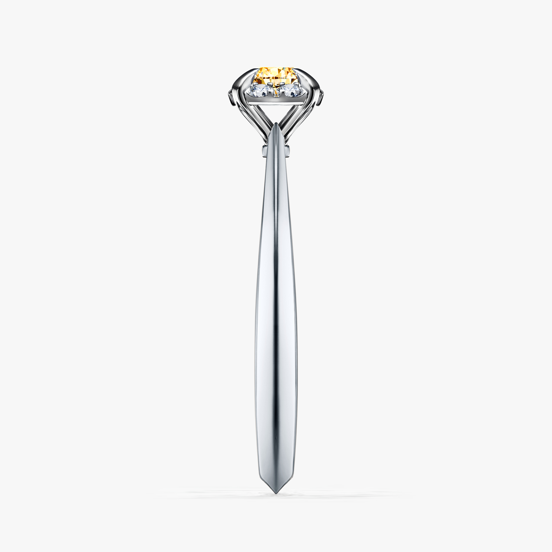 Pierścionek zaręczynowy My Beauty z białego złota z żółtym diamentem 0,14ct