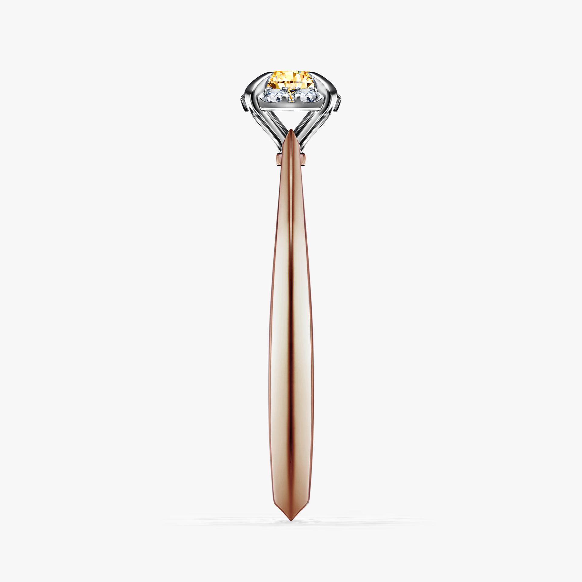 Pierścionek zaręczynowy My Beauty z różowego złota z żółtym diamentem 0,14ct