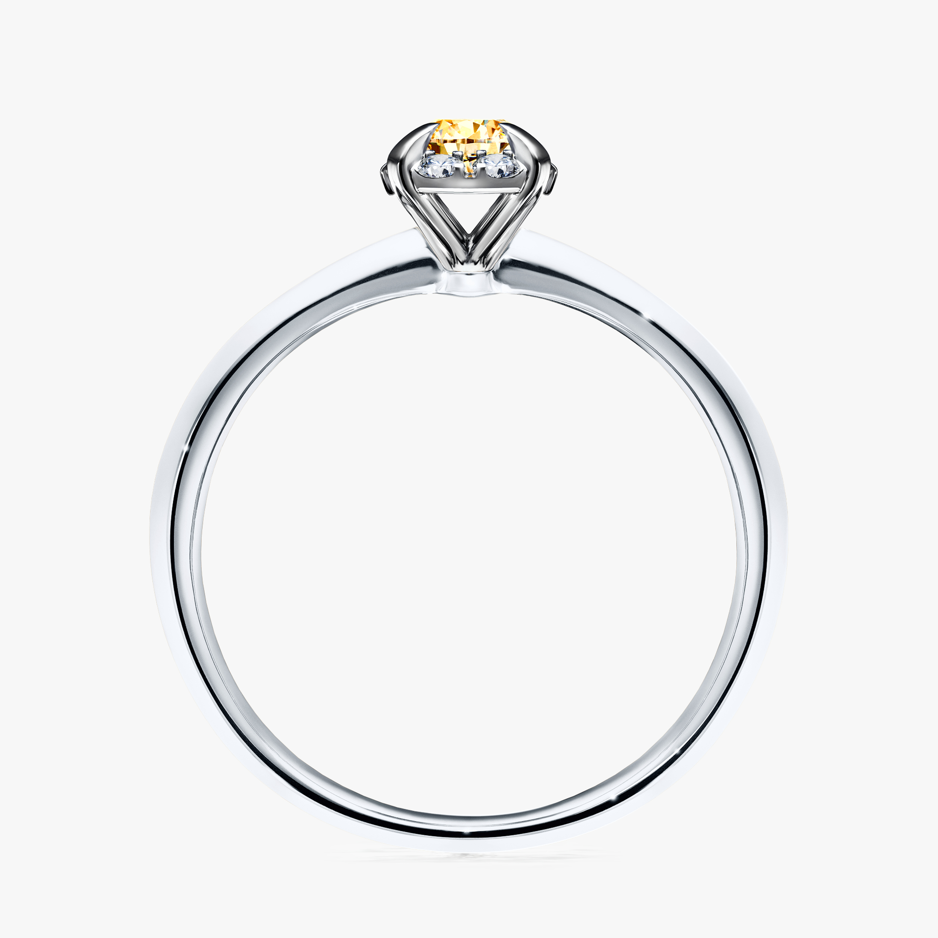 Pierścionek zaręczynowy My Beauty z białego złota z żółtym diamentem 0,33ct