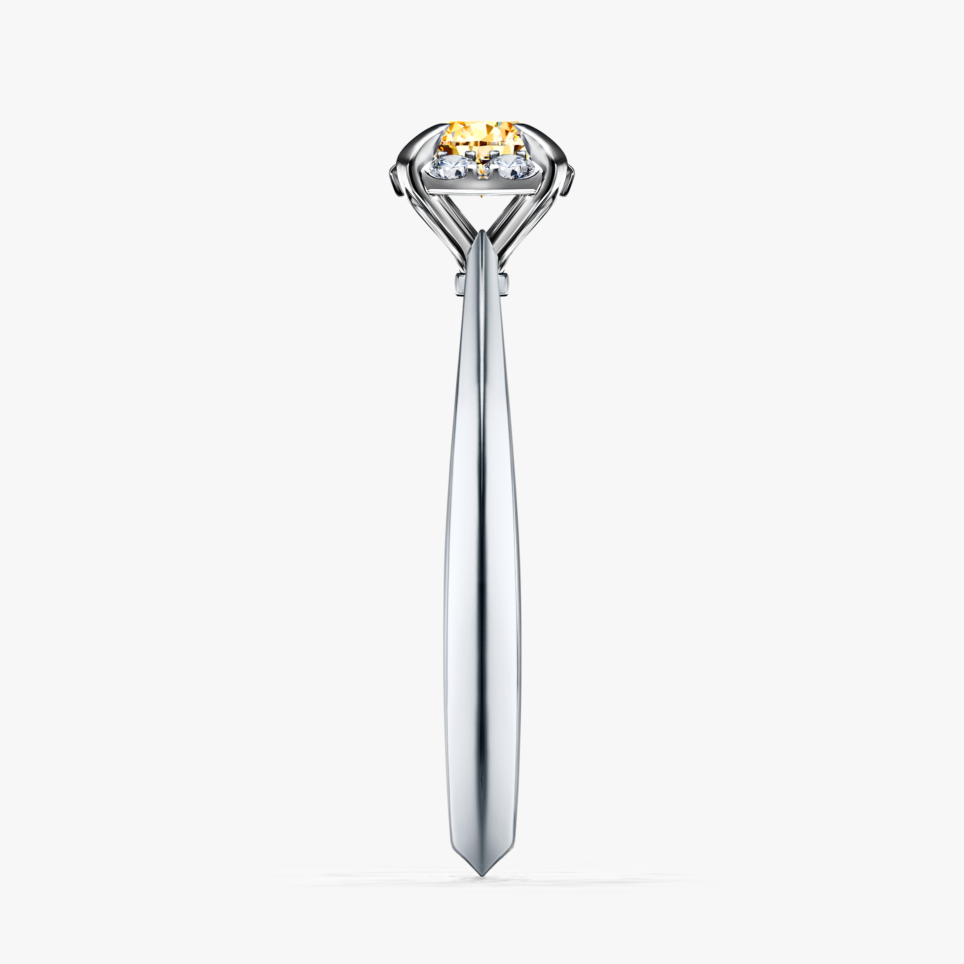 Pierścionek zaręczynowy My Beauty z białego złota z żółtym diamentem 0,33ct