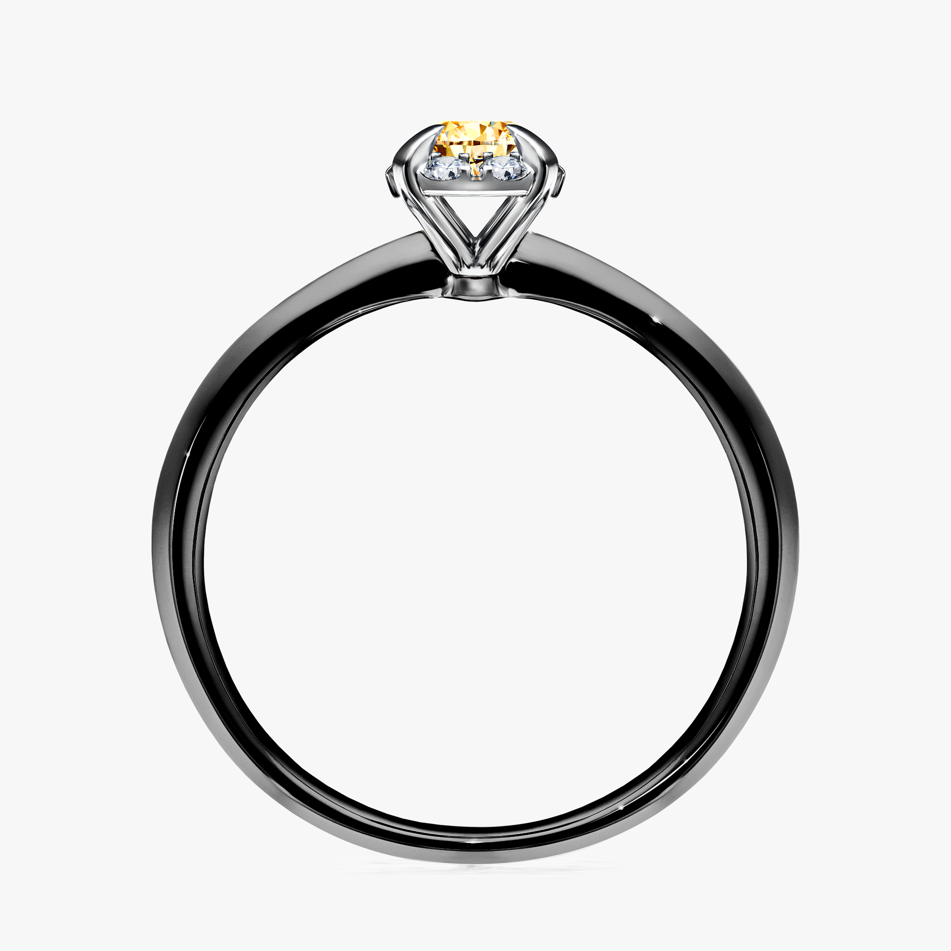 Pierścionek zaręczynowy My Beauty z czarnego złota z żółtym diamentem 0,33ct