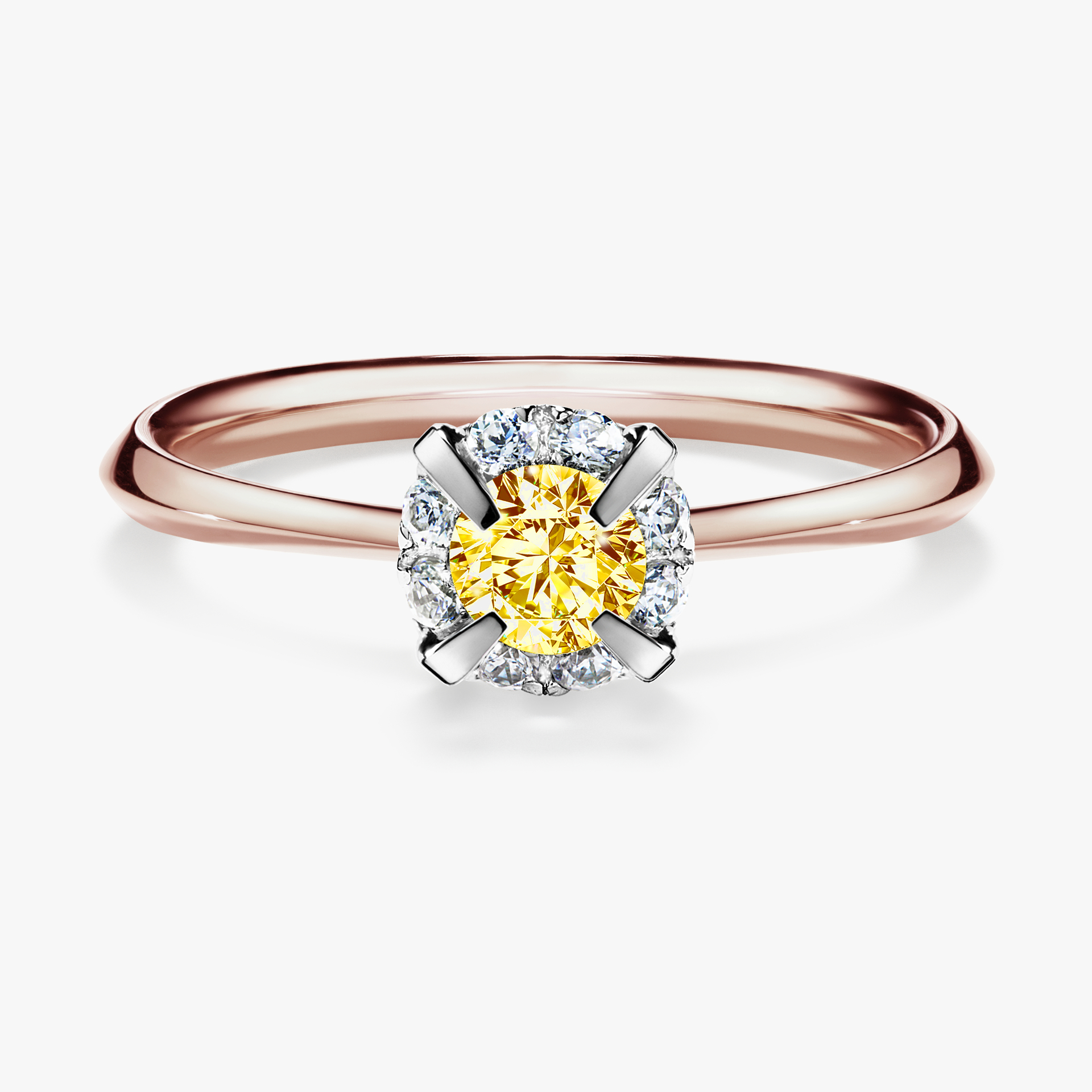 Pierścionek zaręczynowy My Beauty z różowego złota z żółtym diamentem 0,33ct