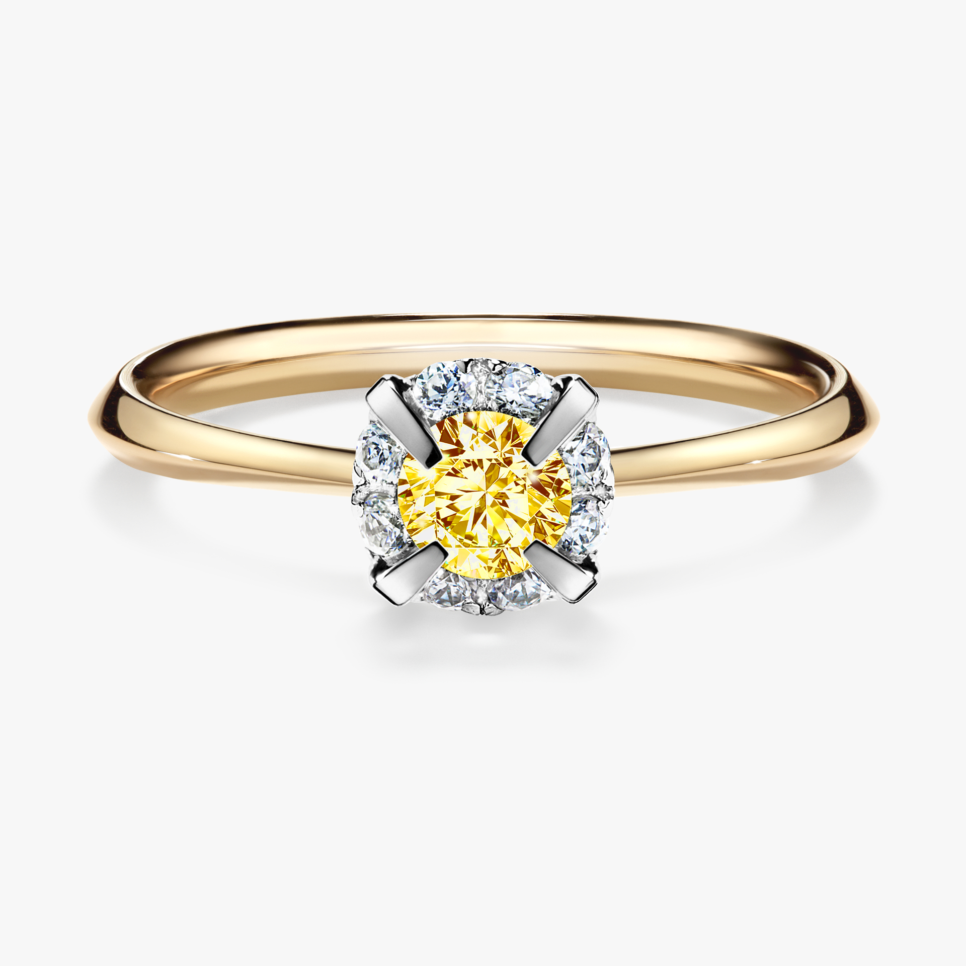 Pierścionek zaręczynowy My Beauty z żółtego złota z żółtym diamentem 0,33ct