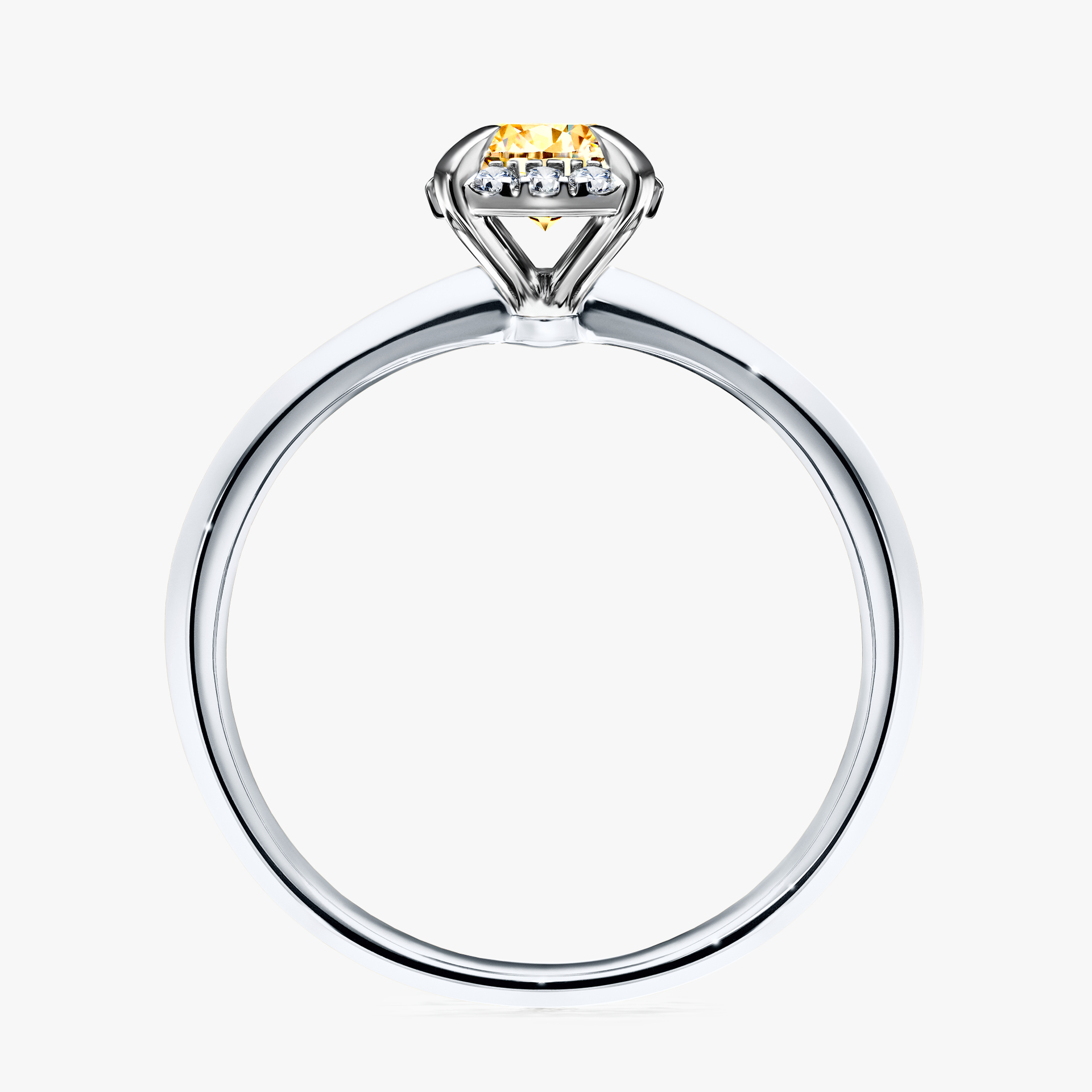 Pierścionek zaręczynowy My Beauty z białego złota z żółtym diamentem 0,62ct