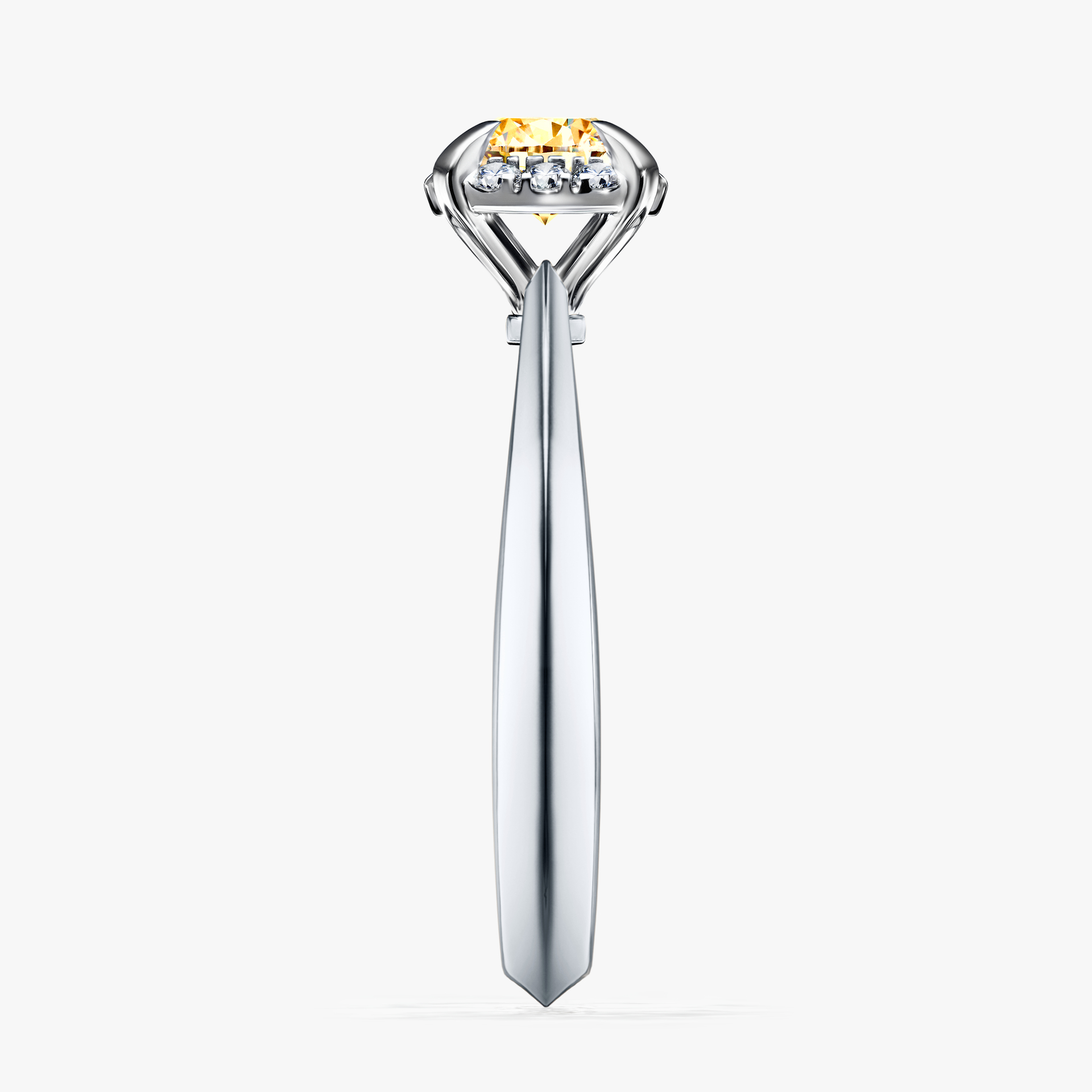 Pierścionek zaręczynowy My Beauty z białego złota z żółtym diamentem 0,62ct