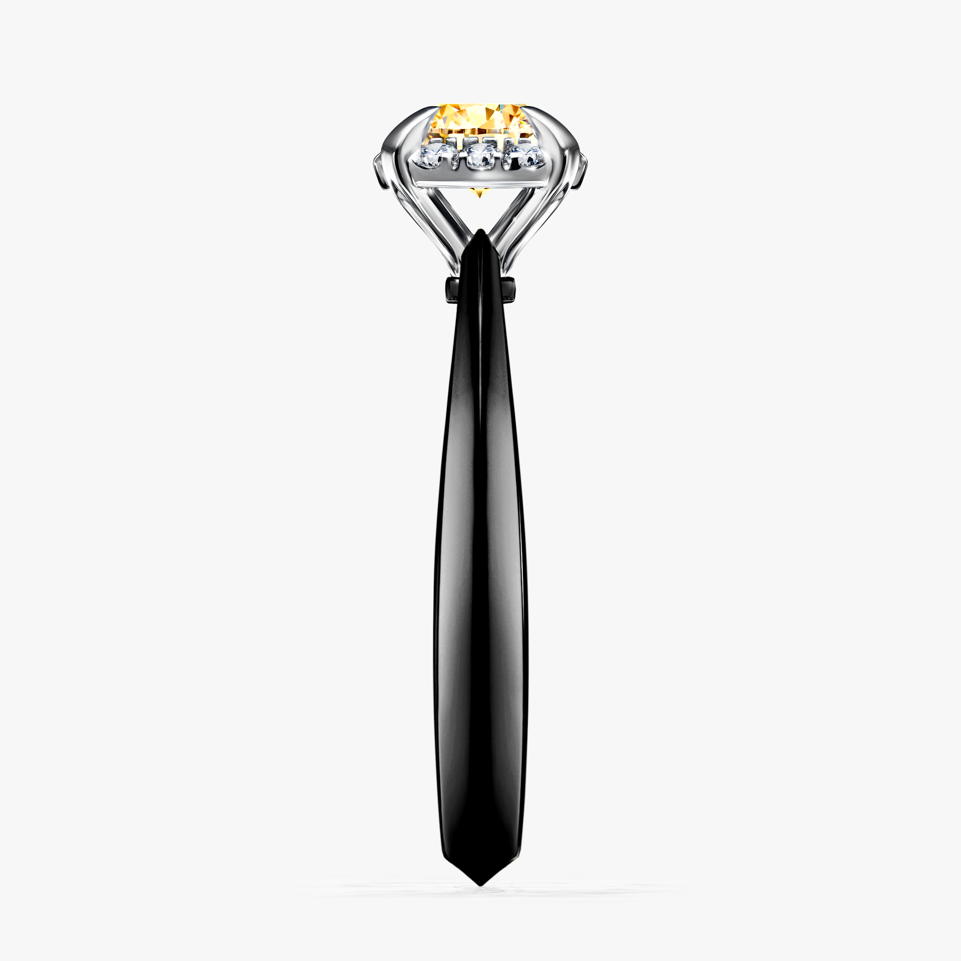 Pierścionek zaręczynowy My Beauty z czarnego złota z żółtym diamentem 0,62ct