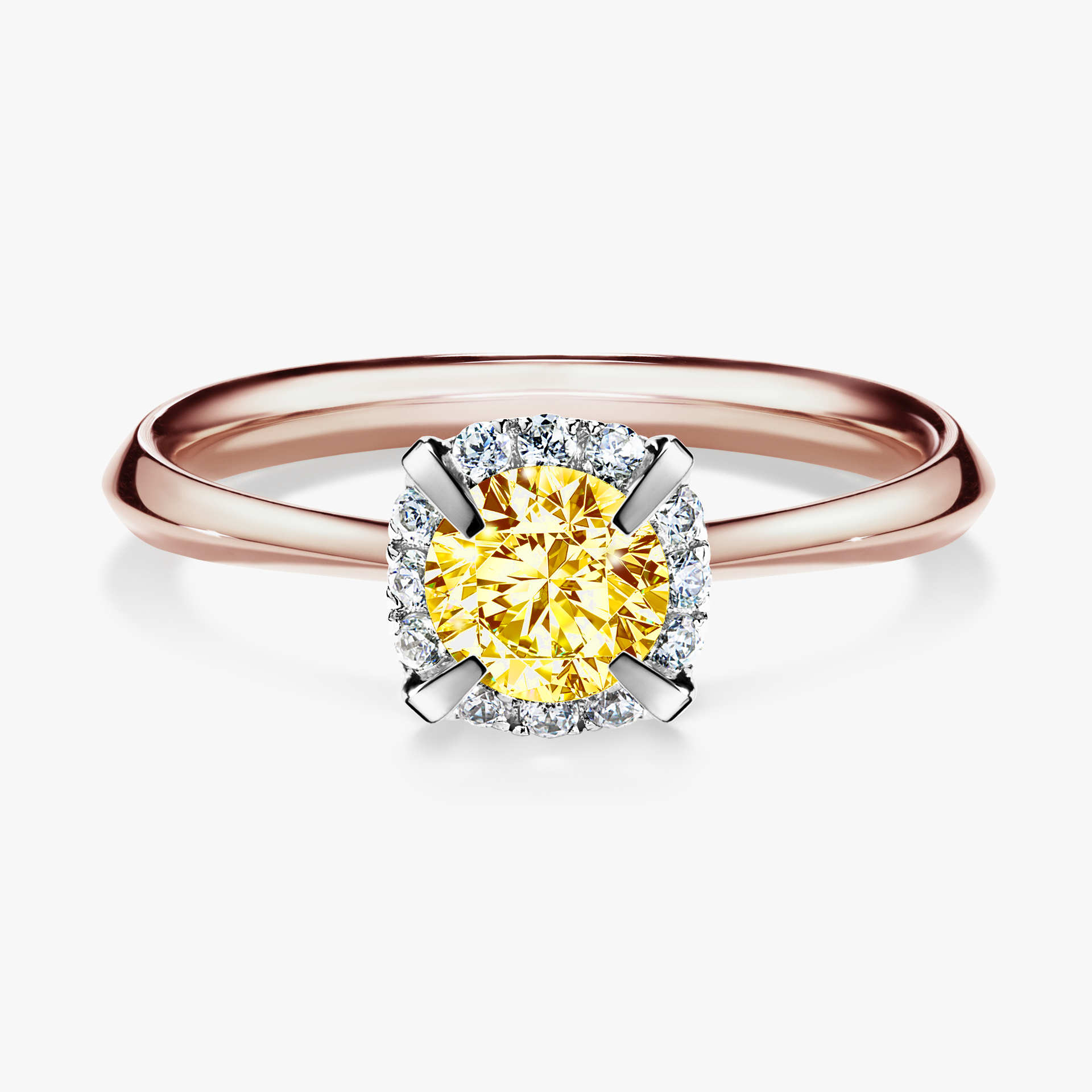 Pierścionek zaręczynowy My Beauty z różowego złota z żółtym diamentem 0,62ct
