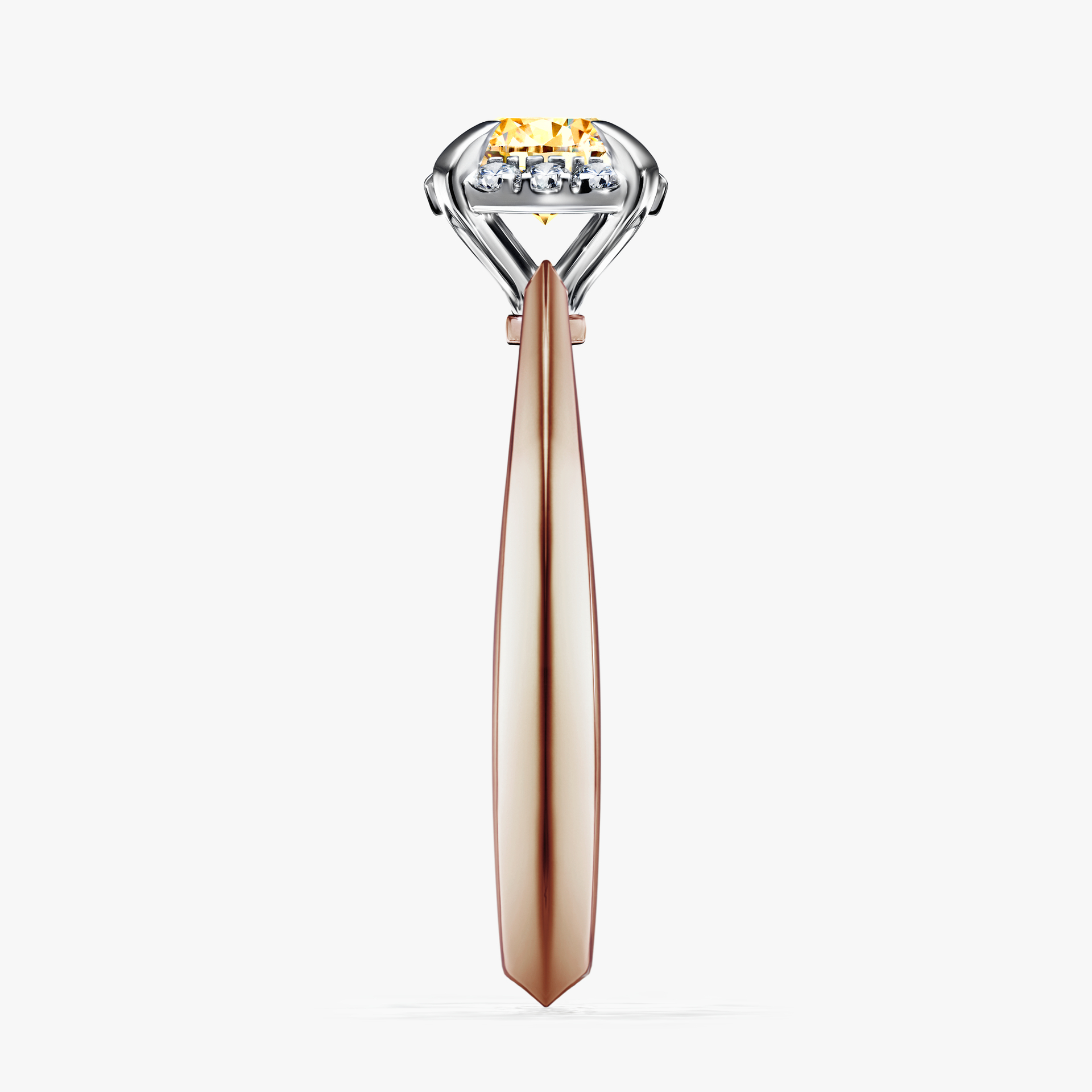 Pierścionek zaręczynowy My Beauty z różowego złota z żółtym diamentem 0,62ct