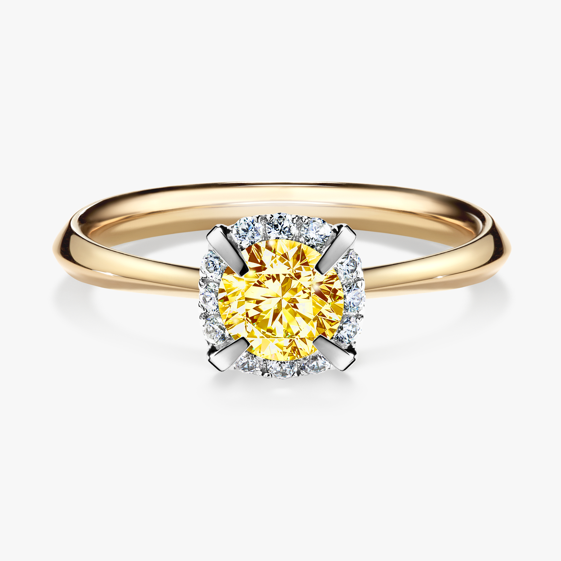 Pierścionek zaręczynowy My Beauty z żółtego złota z żółtym diamentem 0,62ct