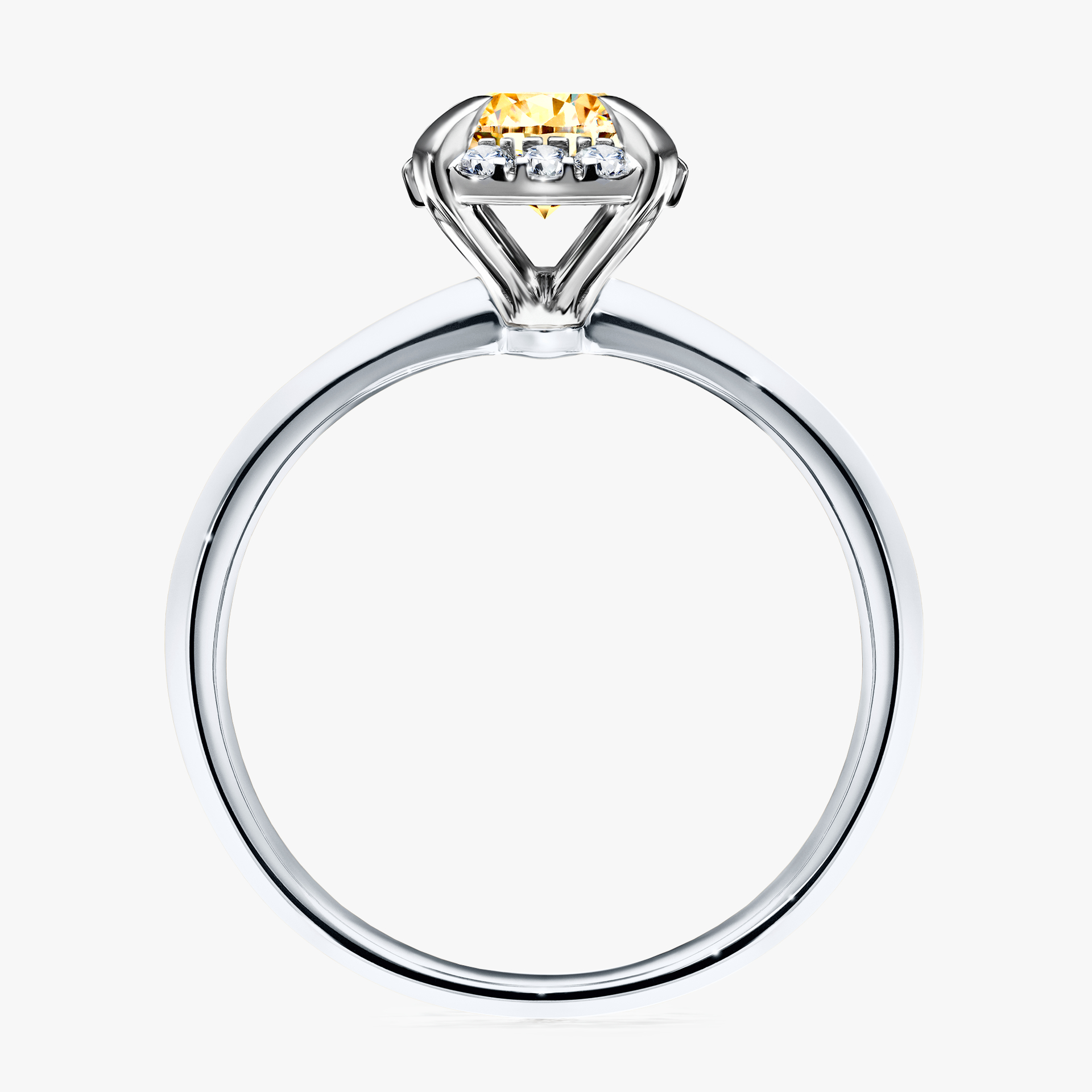 Pierścionek zaręczynowy My Beauty z białego złota z żółtym diamentem 0,98ct