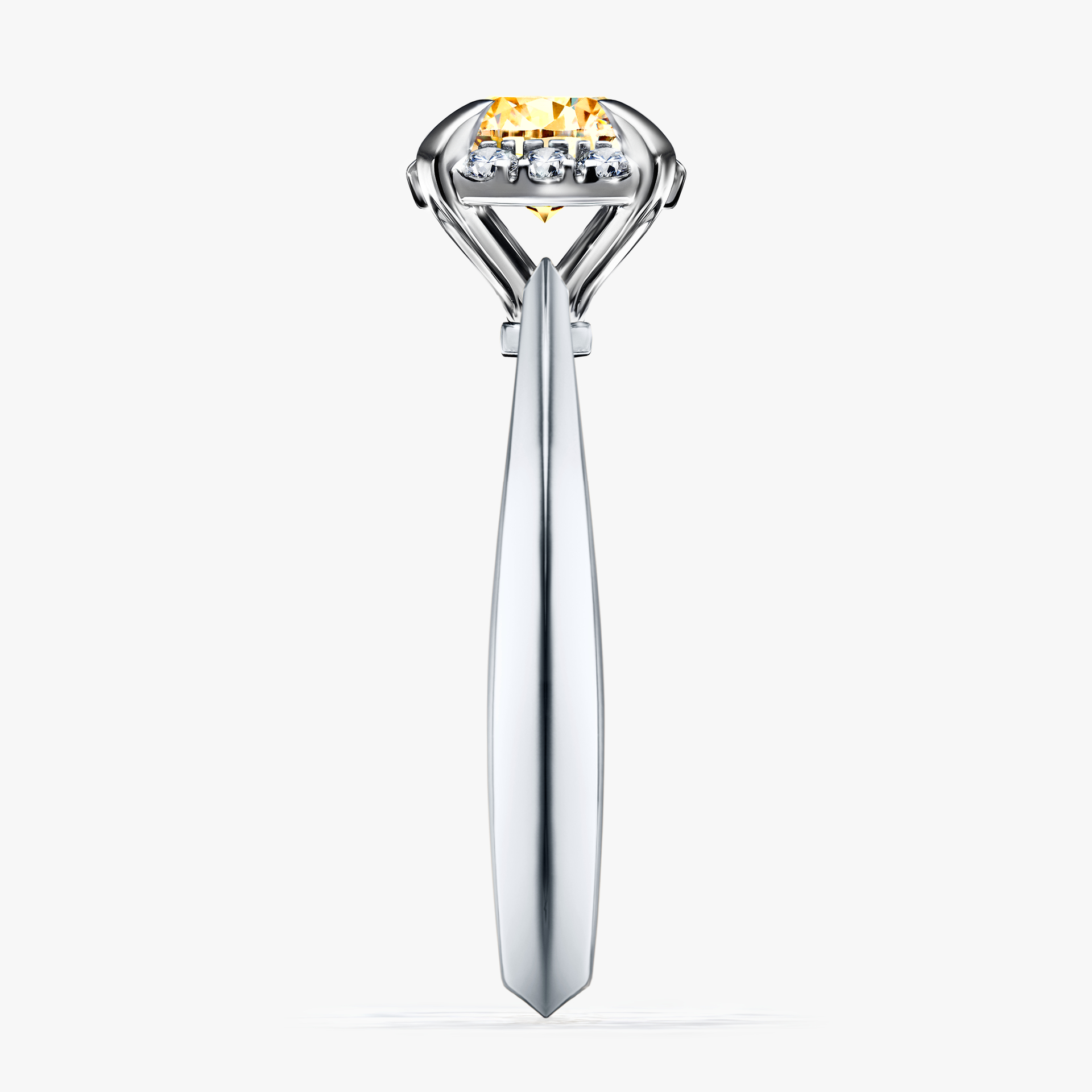 Pierścionek zaręczynowy My Beauty z białego złota z żółtym diamentem 0,98ct