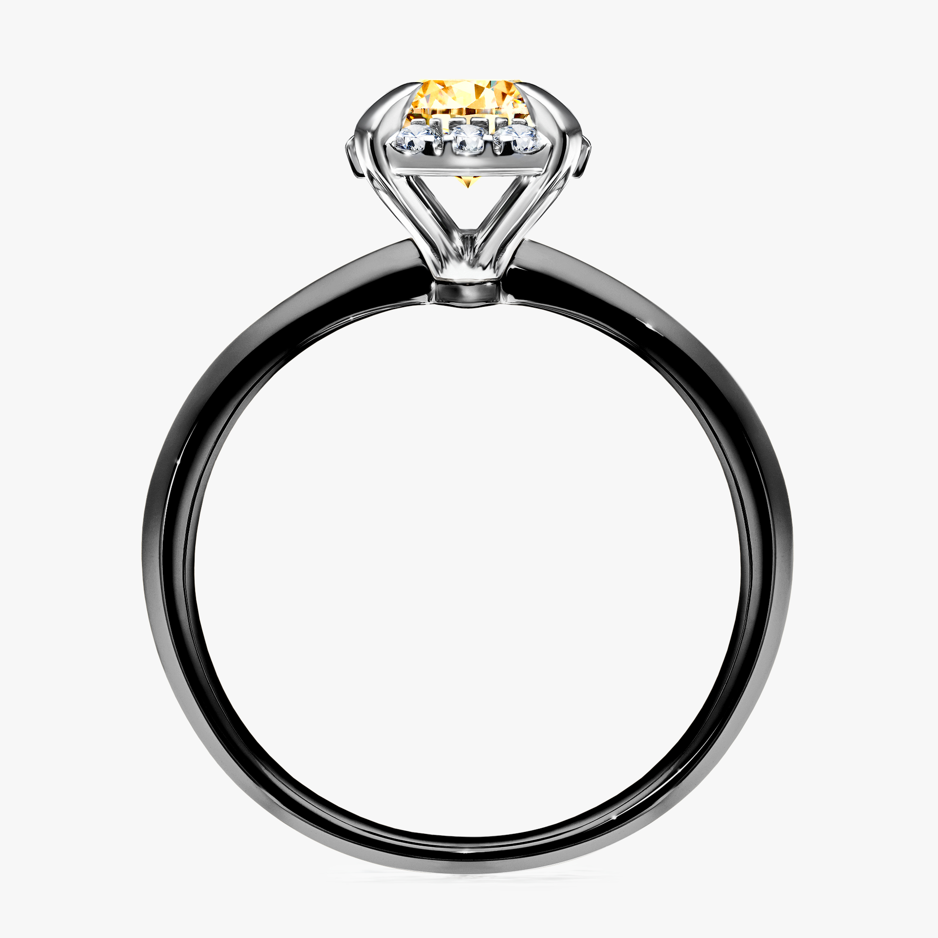 Pierścionek zaręczynowy My Beauty z czarnego złota z żółtym diamentem 0,98ct
