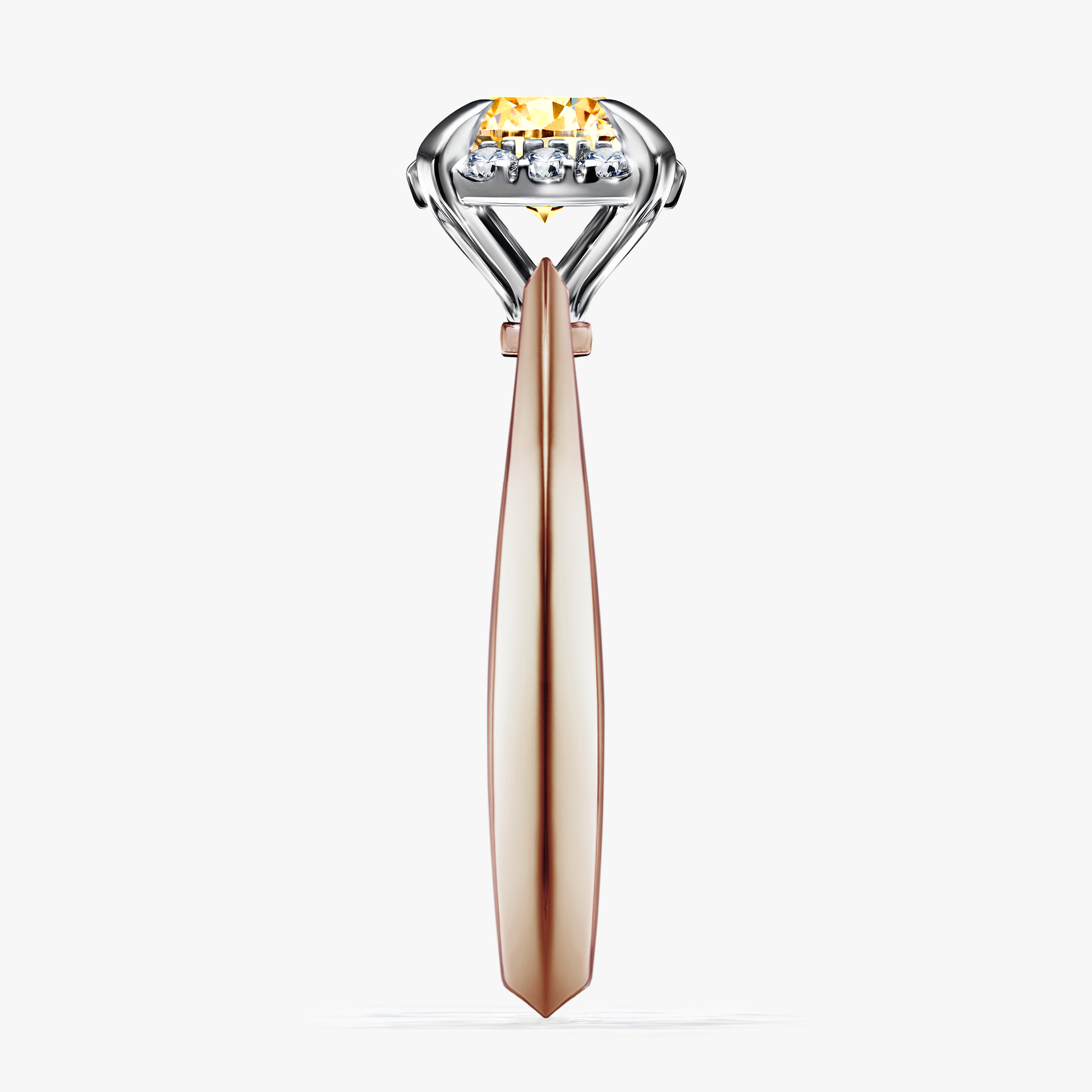 Pierścionek zaręczynowy My Beauty z różowego złota z żółtym diamentem 0,98ct