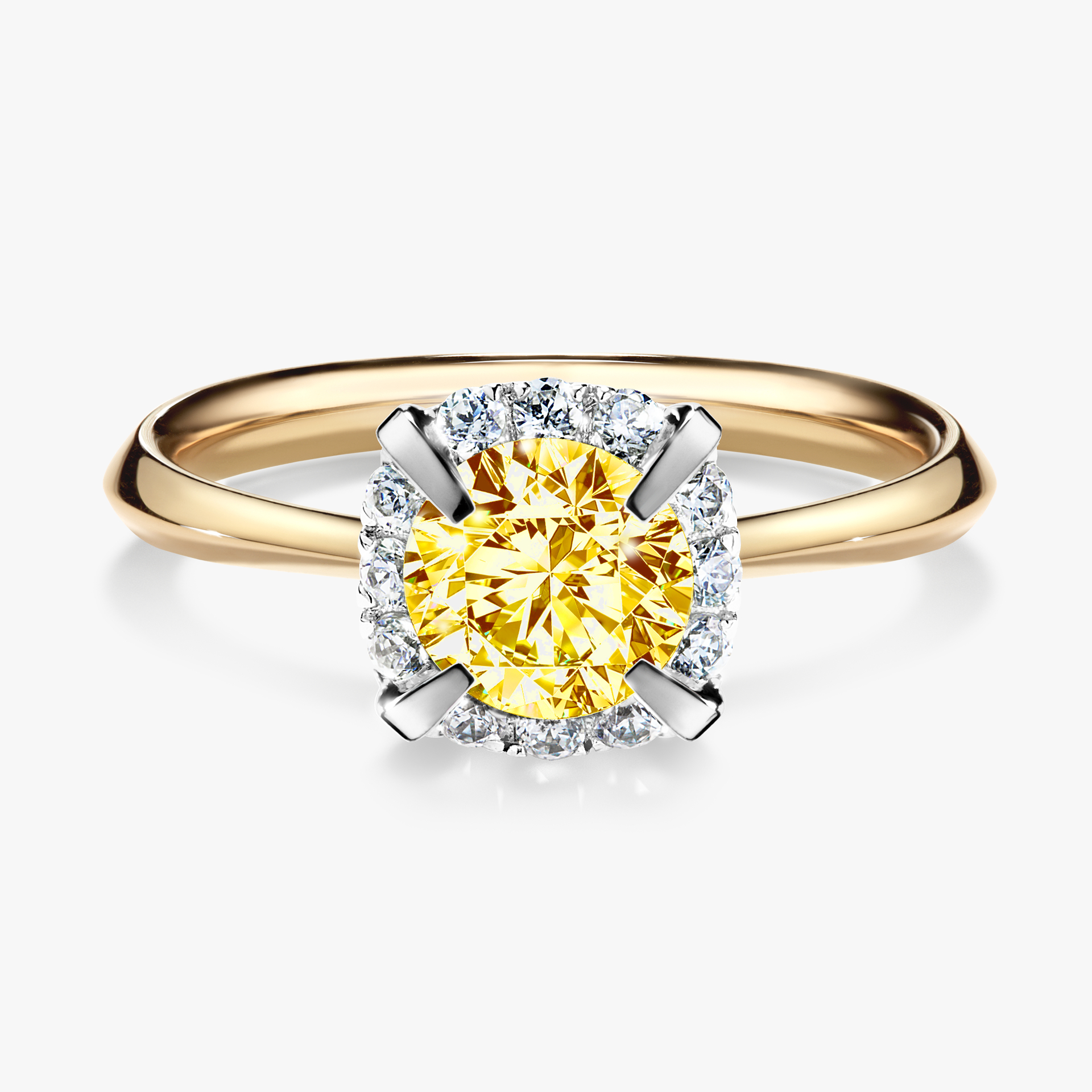 Pierścionek zaręczynowy My Beauty z żółtego złota z żółtym diamentem 0,98ct