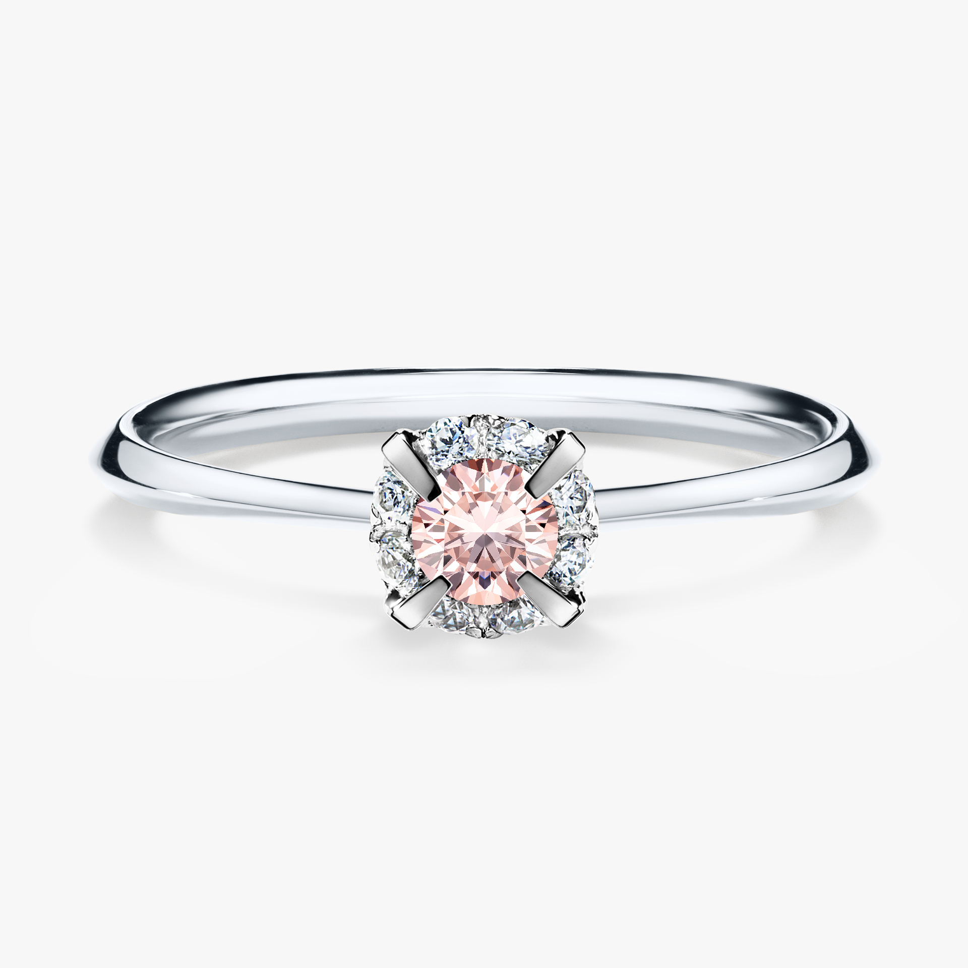 Pierścionek zaręczynowy My Beauty z białego złota z morganitem 0,14ct