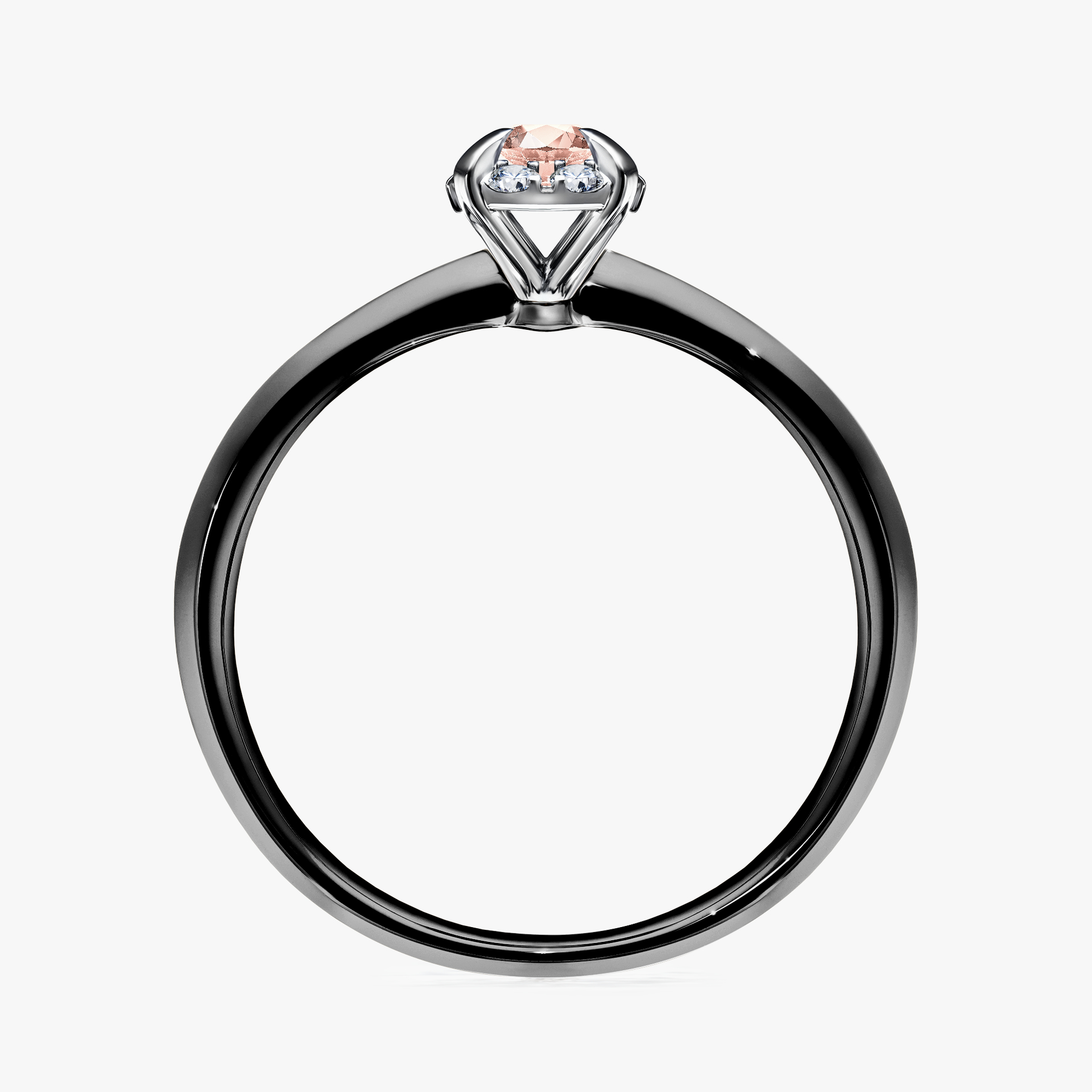 Pierścionek zaręczynowy My Beauty z czarnego złota z morganitem 0,14ct