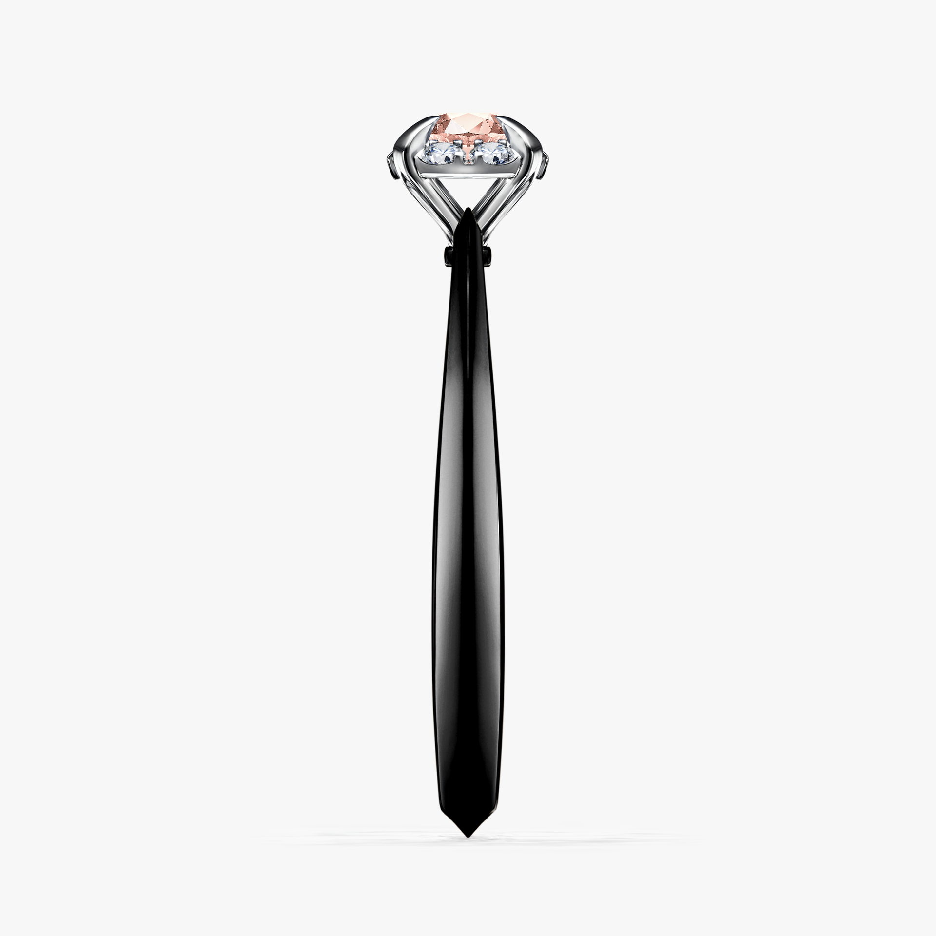 Pierścionek zaręczynowy My Beauty z czarnego złota z morganitem 0,14ct
