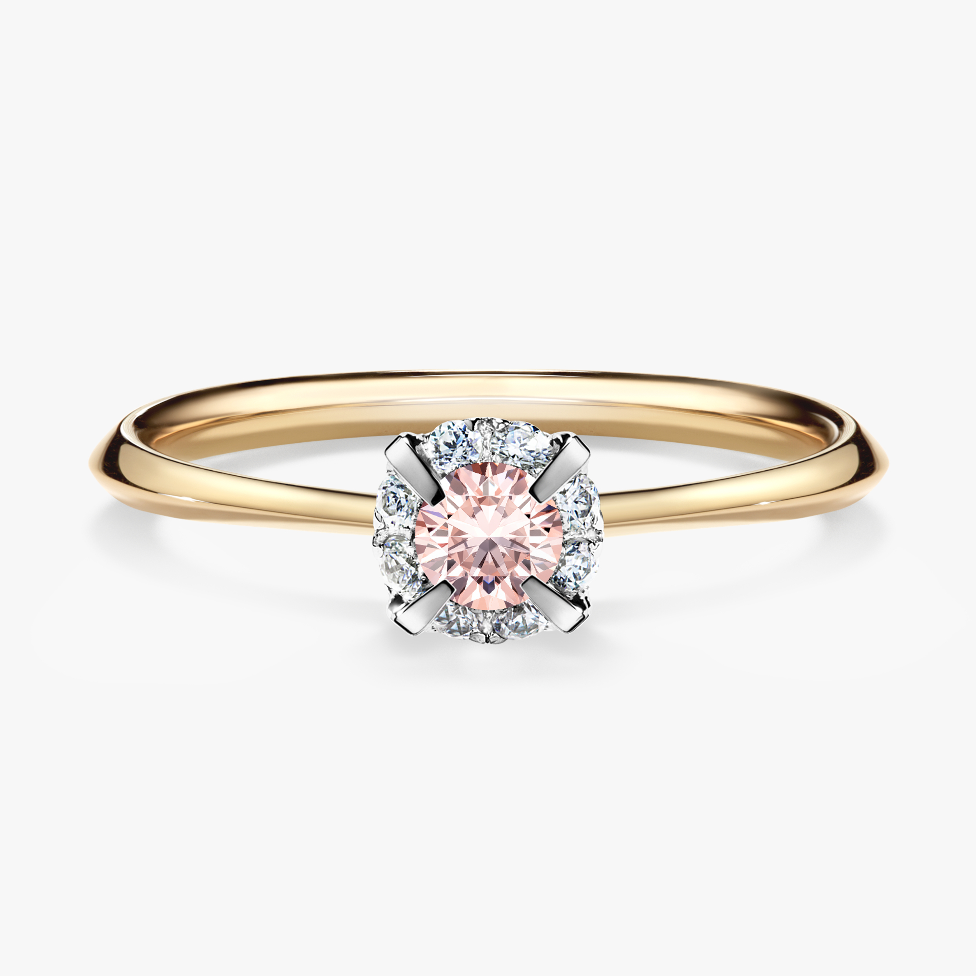Pierścionek zaręczynowy My Beauty z żółtego złota z morganitem 0,14ct