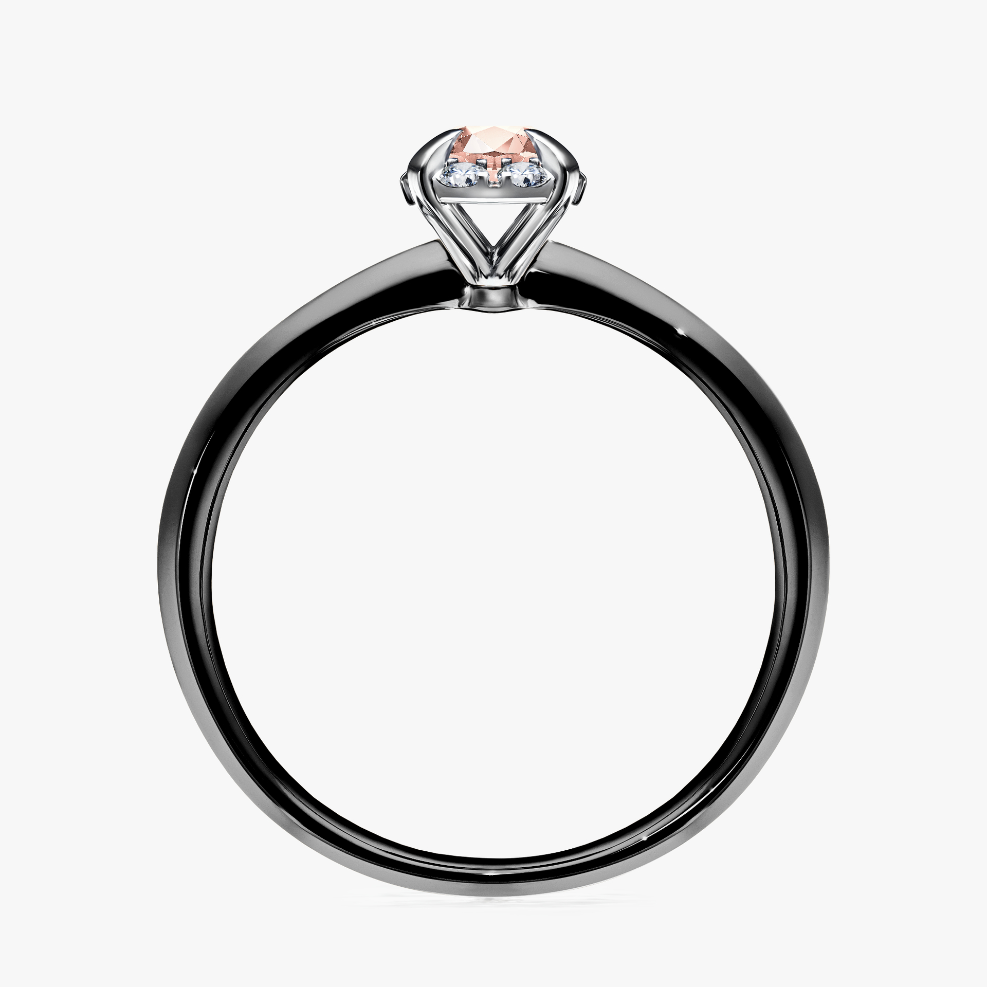 Pierścionek zaręczynowy My Beauty z czarnego złota z morganitem 0,33ct