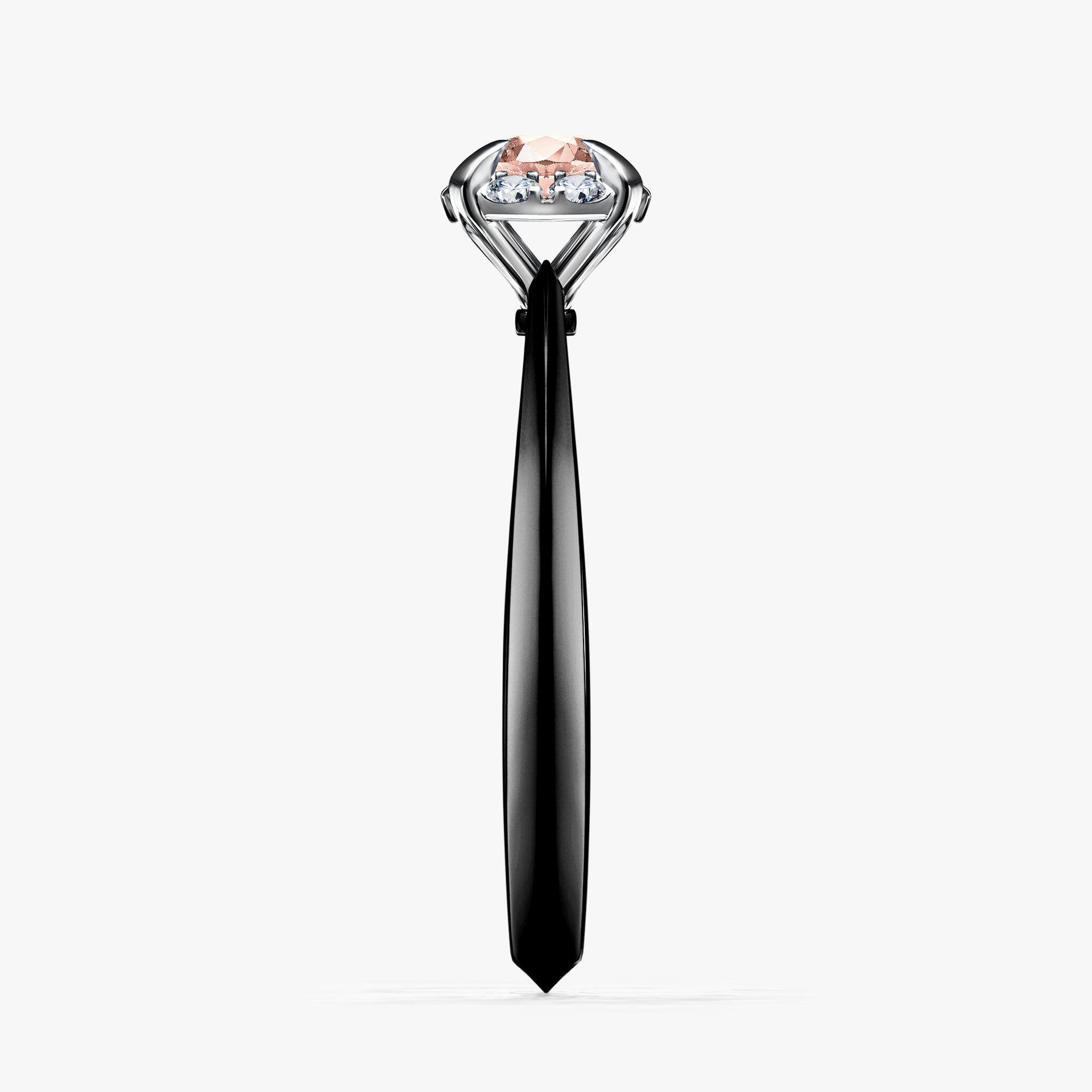 Pierścionek zaręczynowy My Beauty z czarnego złota z morganitem 0,33ct