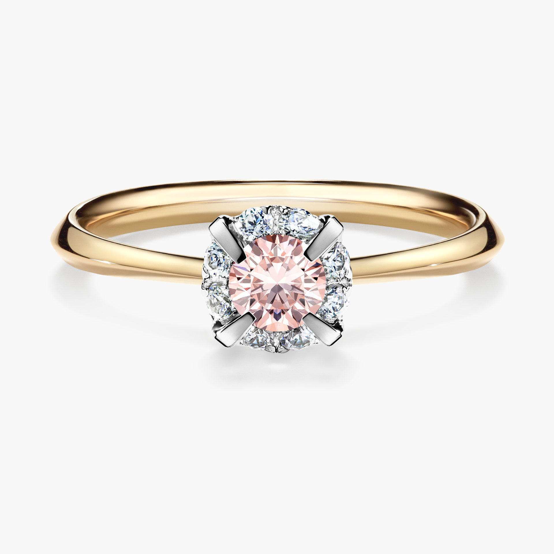 Pierścionek zaręczynowy My Beauty z żółtego złota z morganitem 0,33ct