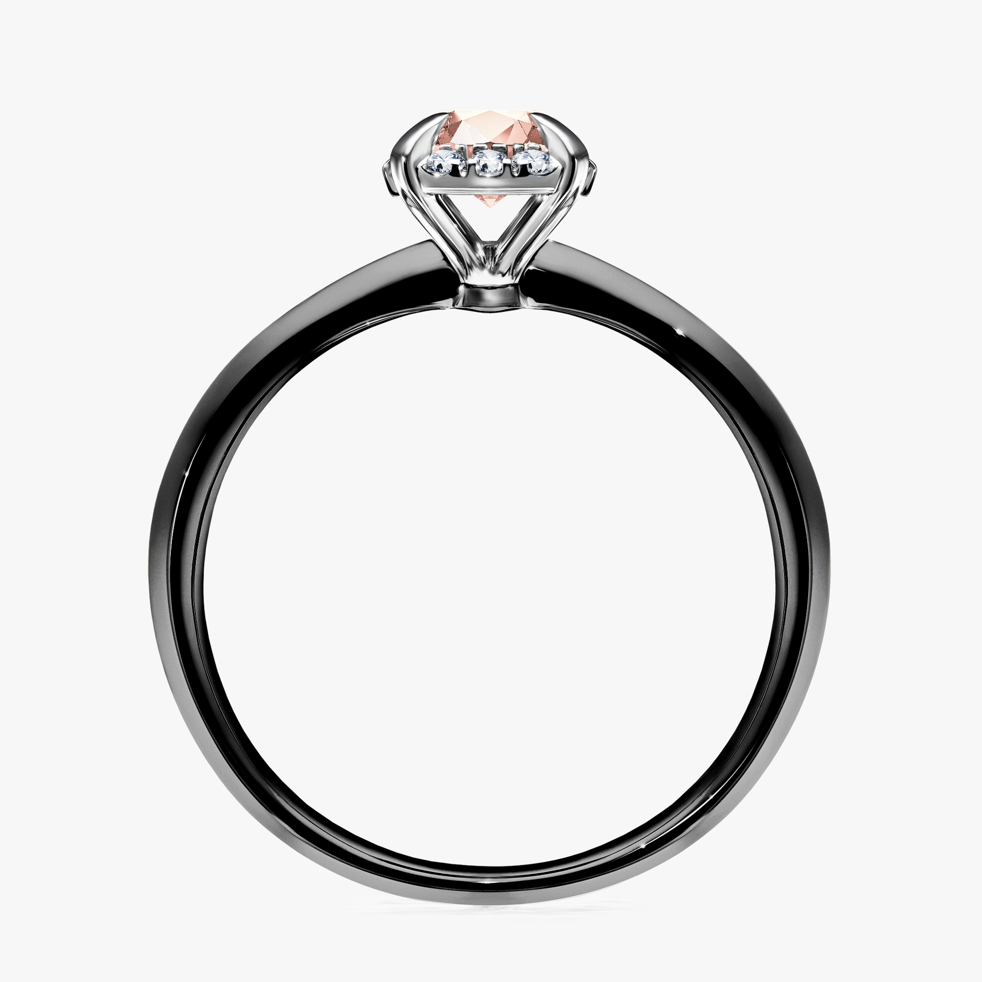 Pierścionek zaręczynowy My Beauty z czarnego złota z morganitem 0,62ct