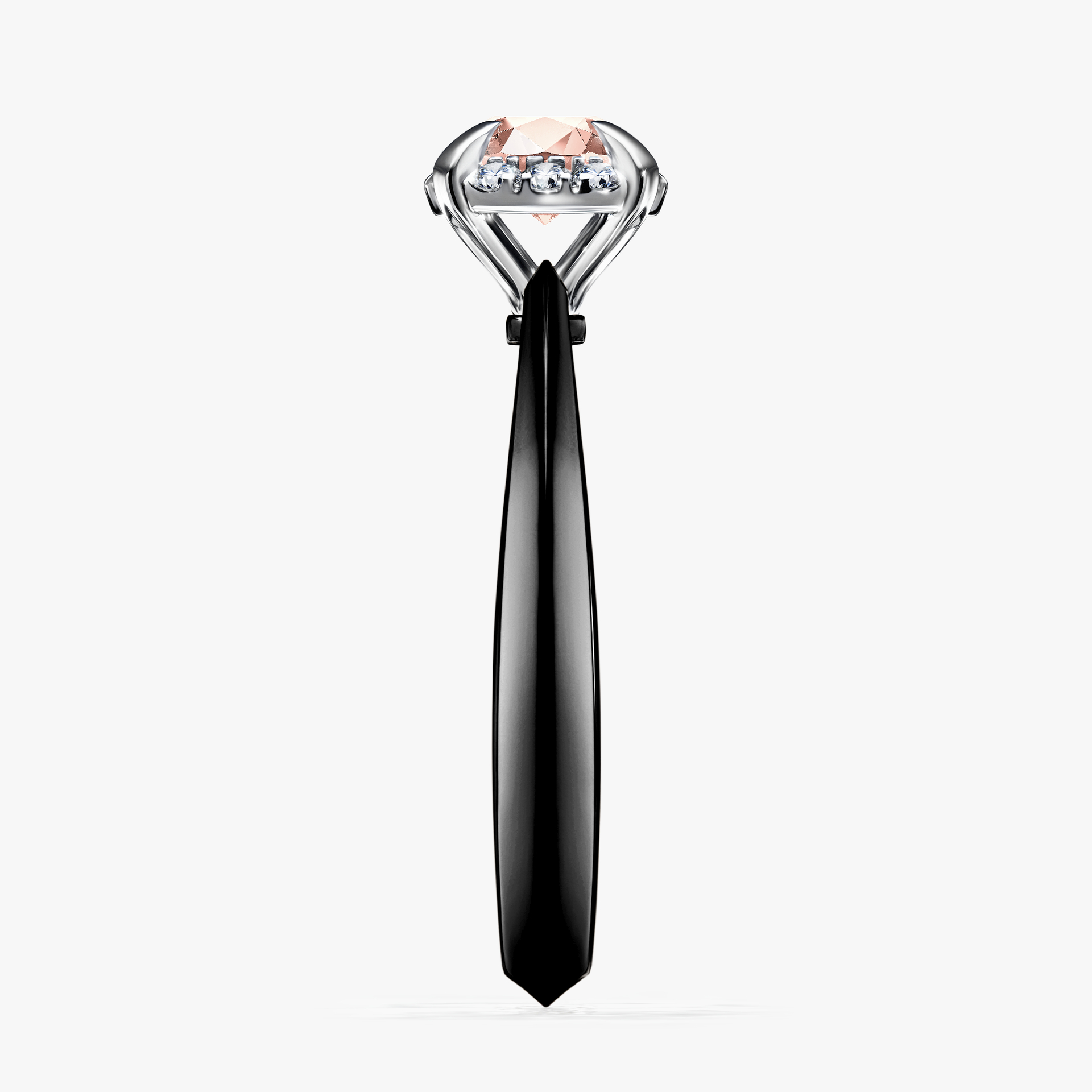 Pierścionek zaręczynowy My Beauty z czarnego złota z morganitem 0,62ct