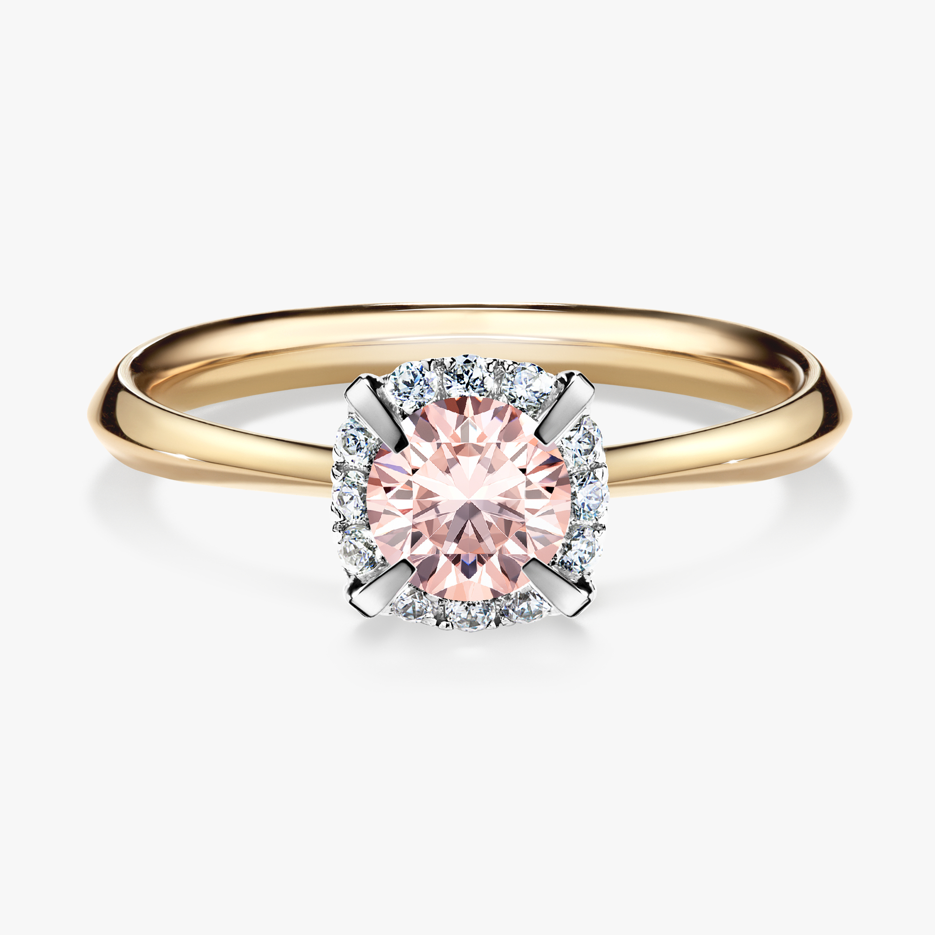 Pierścionek zaręczynowy My Beauty z żółtego złota z morganitem 0,62ct