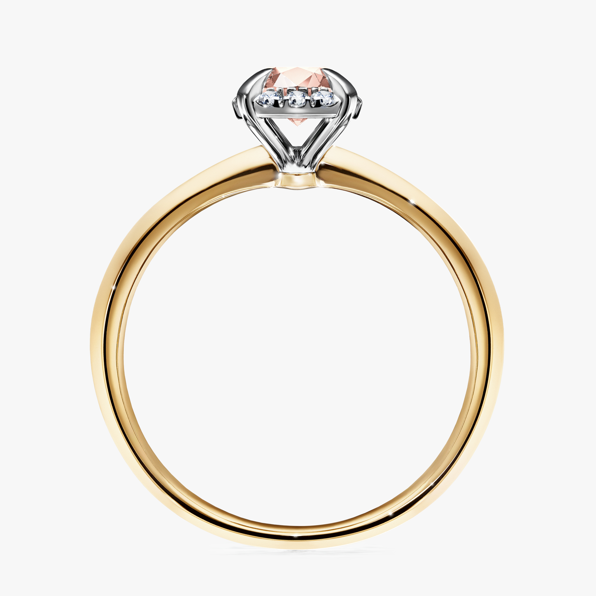 Pierścionek zaręczynowy My Beauty z żółtego złota z morganitem 0,62ct