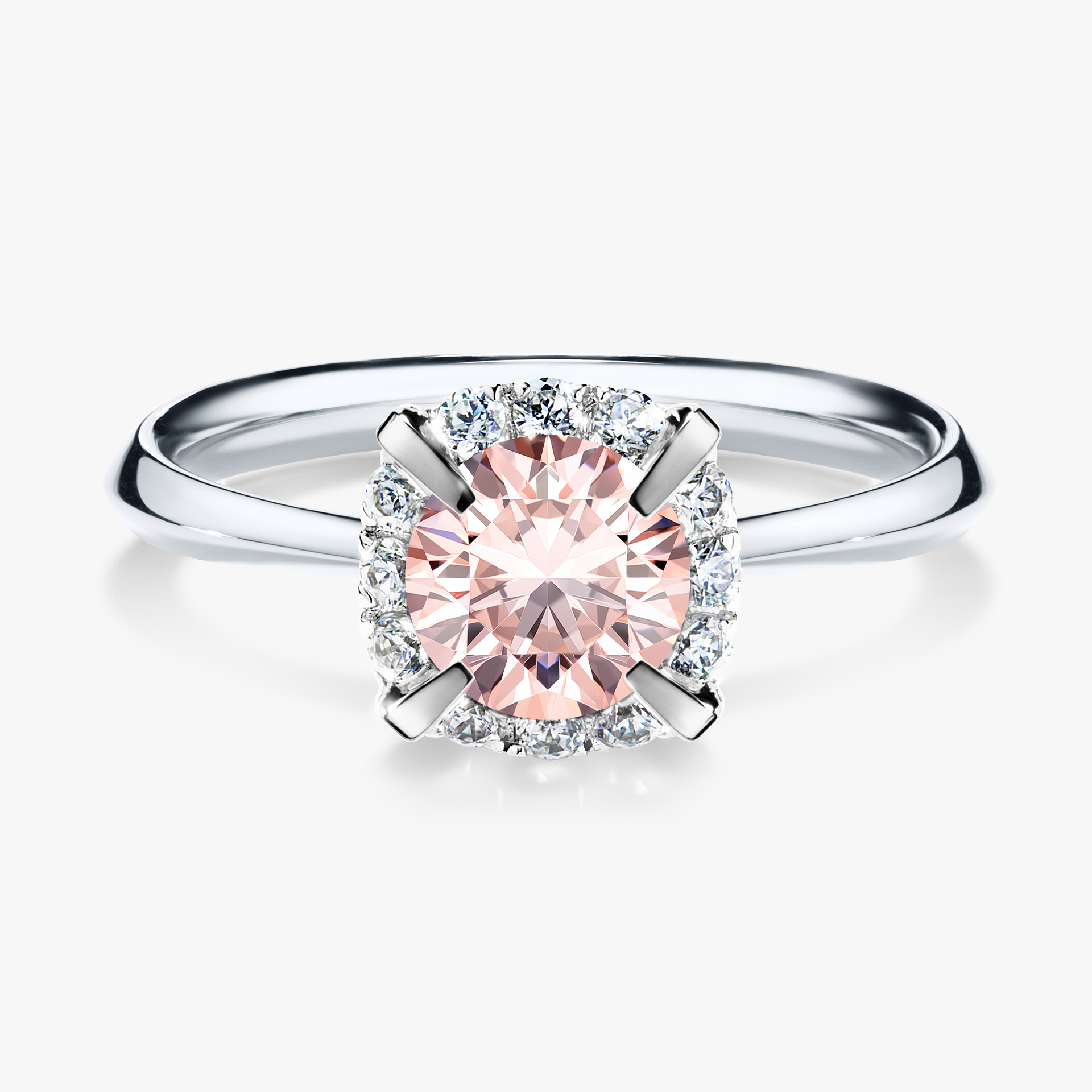 Pierścionek zaręczynowy My Beauty z białego złota z morganitem 0,98ct