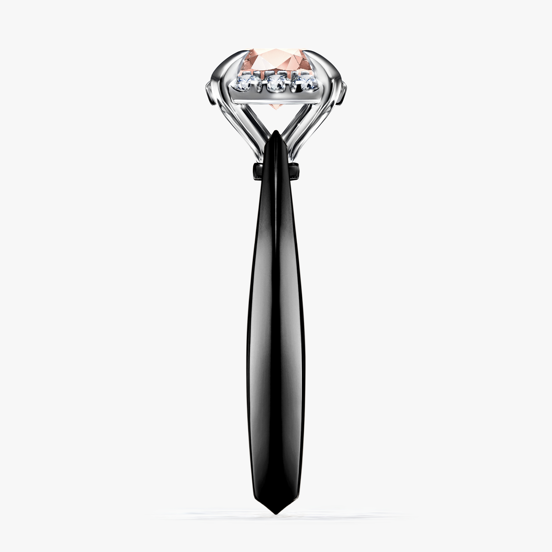 Pierścionek zaręczynowy My Beauty z czarnego złota z morganitem 0,98ct