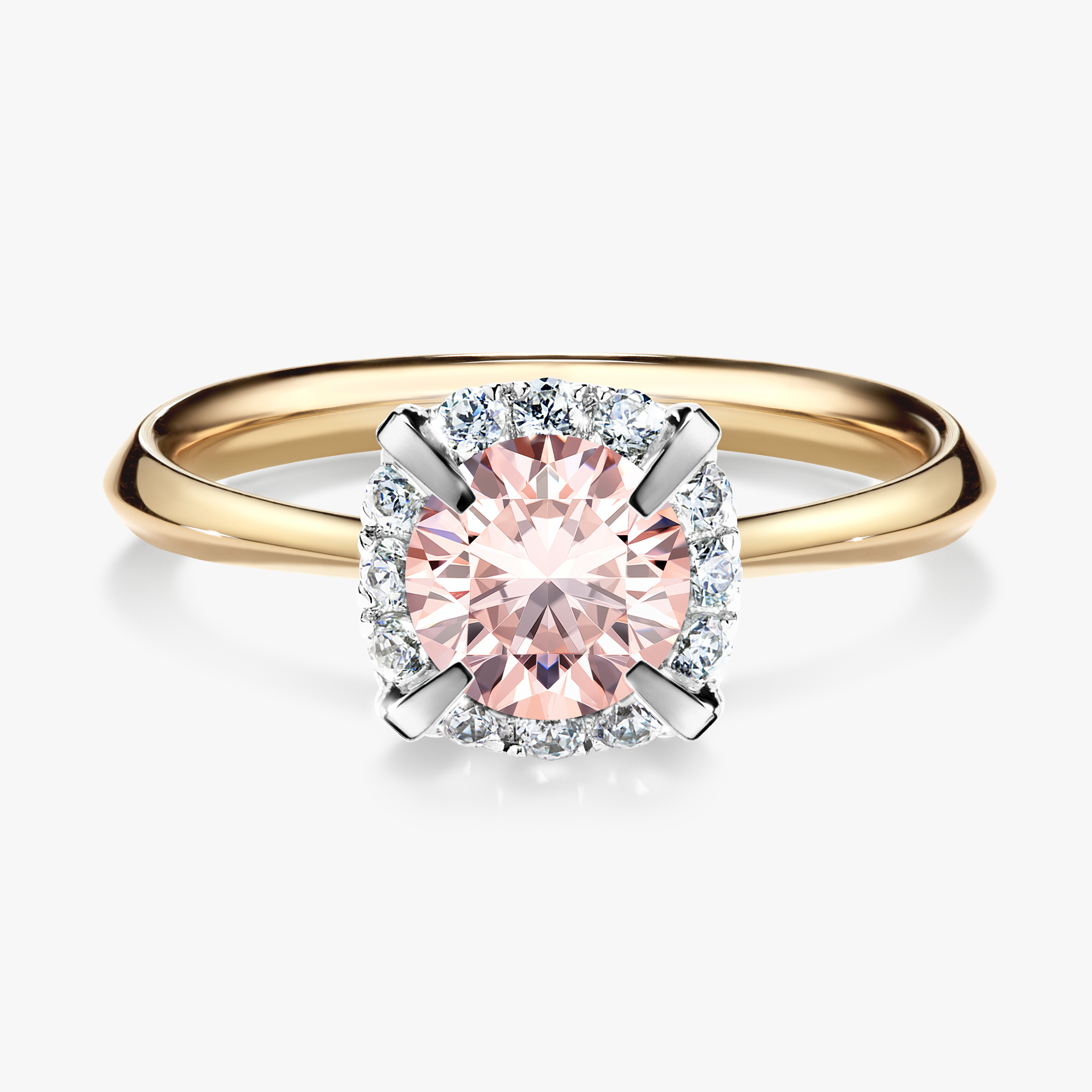 Pierścionek zaręczynowy My Beauty z żółtego złota z morganitem 0,98ct