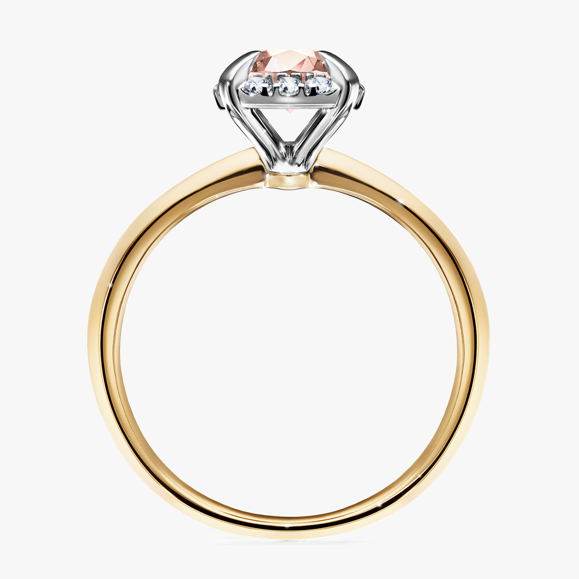 Pierścionek zaręczynowy My Beauty z żółtego złota z morganitem 0,98ct