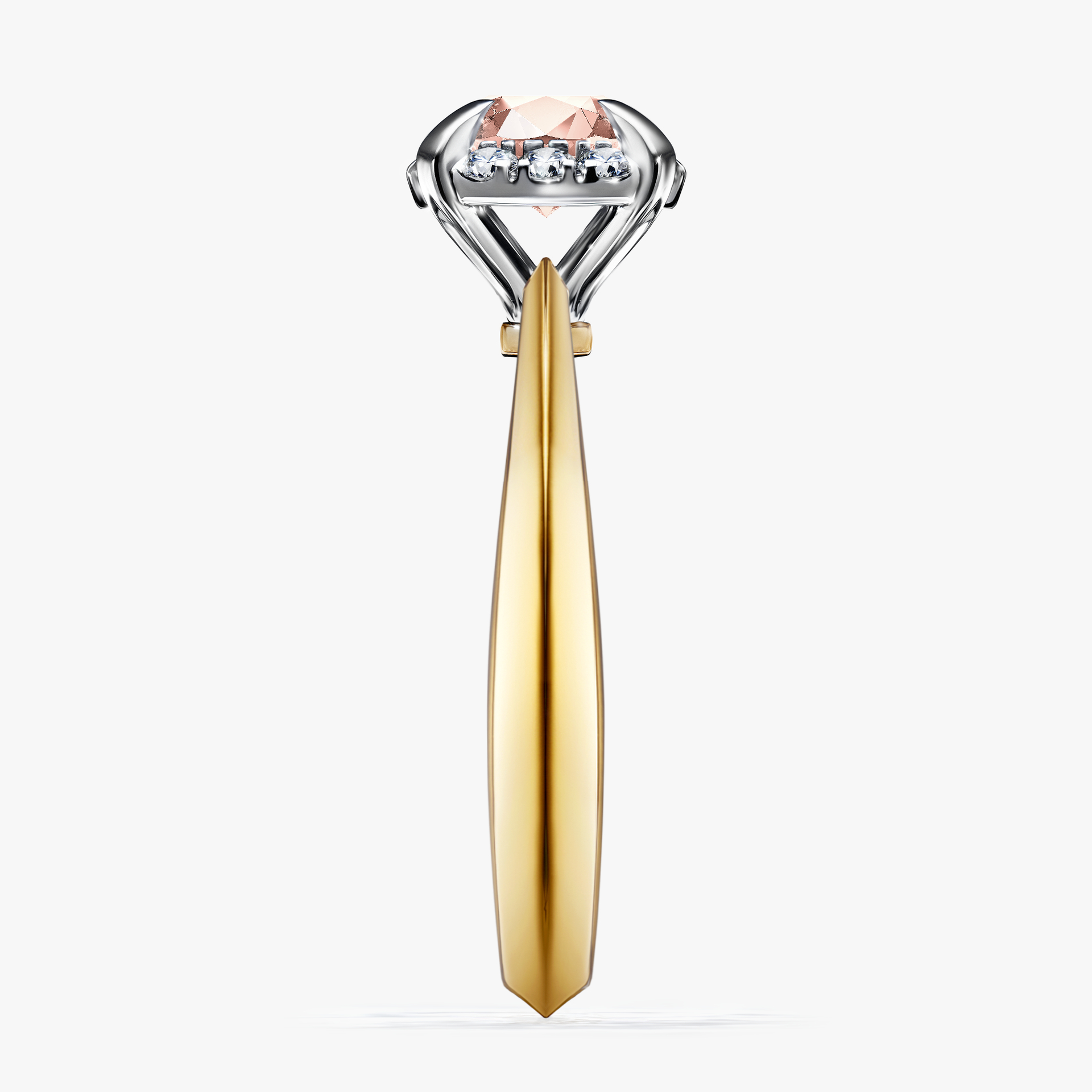 Pierścionek zaręczynowy My Beauty z żółtego złota z morganitem 0,98ct