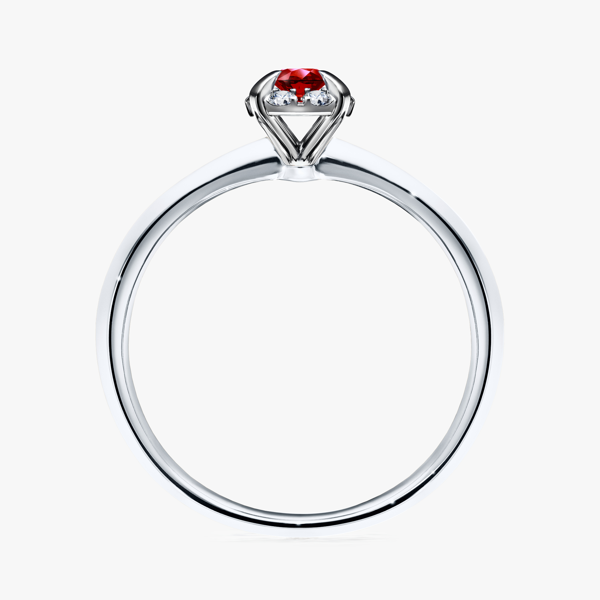 Pierścionek zaręczynowy My Beauty z białego złota z rubinem 0,14ct