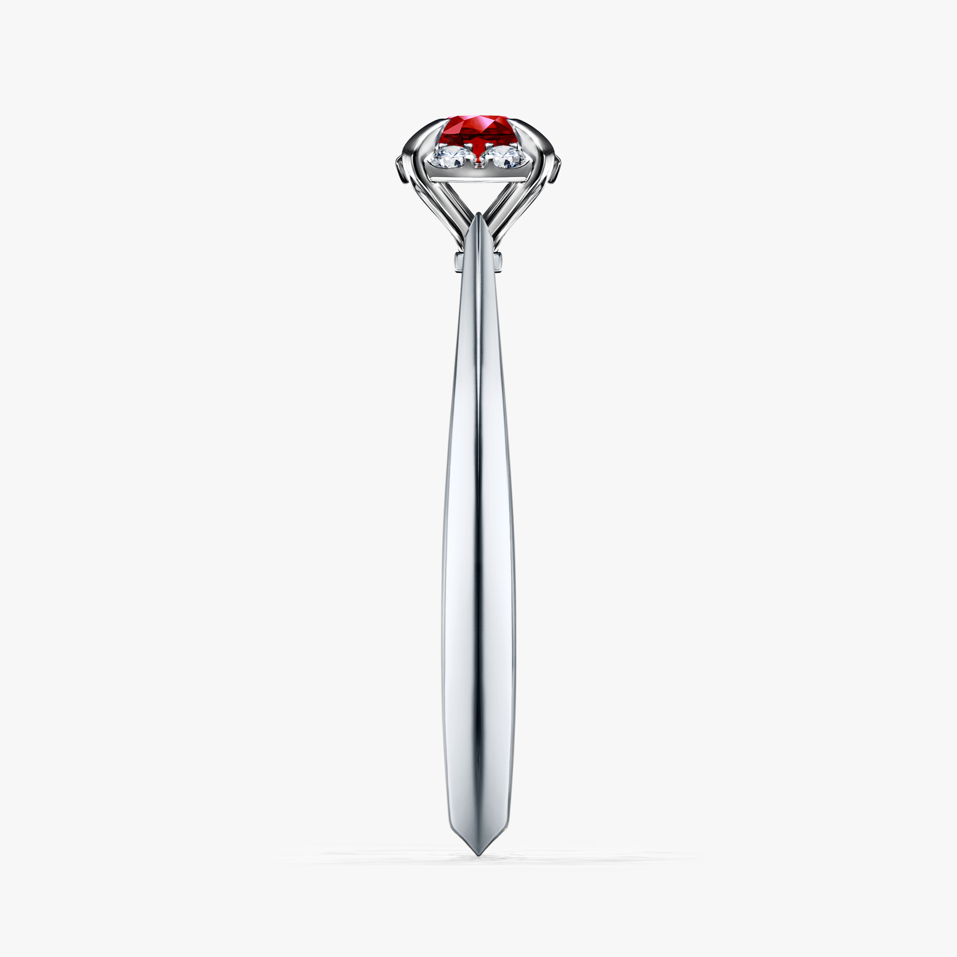 Pierścionek zaręczynowy My Beauty z białego złota z rubinem 0,14ct