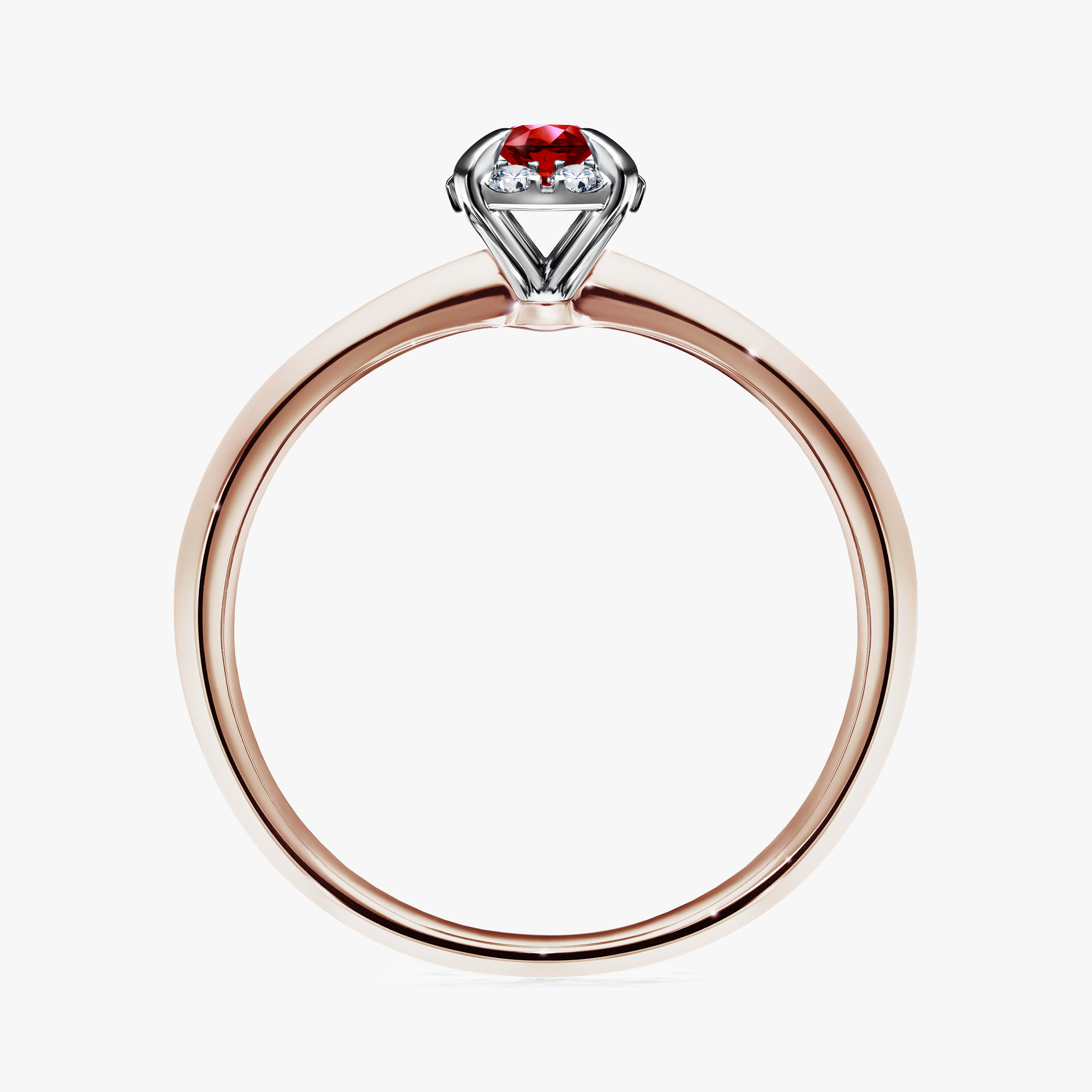 Pierścionek zaręczynowy My Beauty z różowego złota z rubinem 0,14ct