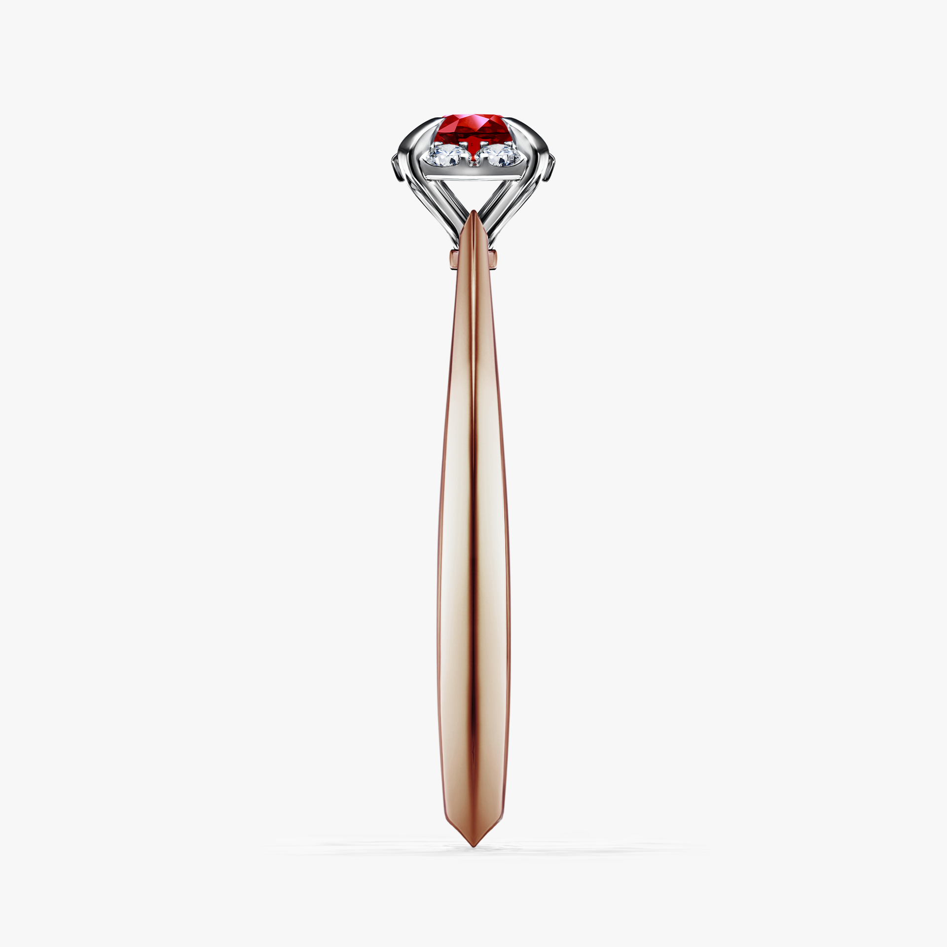 Pierścionek zaręczynowy My Beauty z różowego złota z rubinem 0,14ct