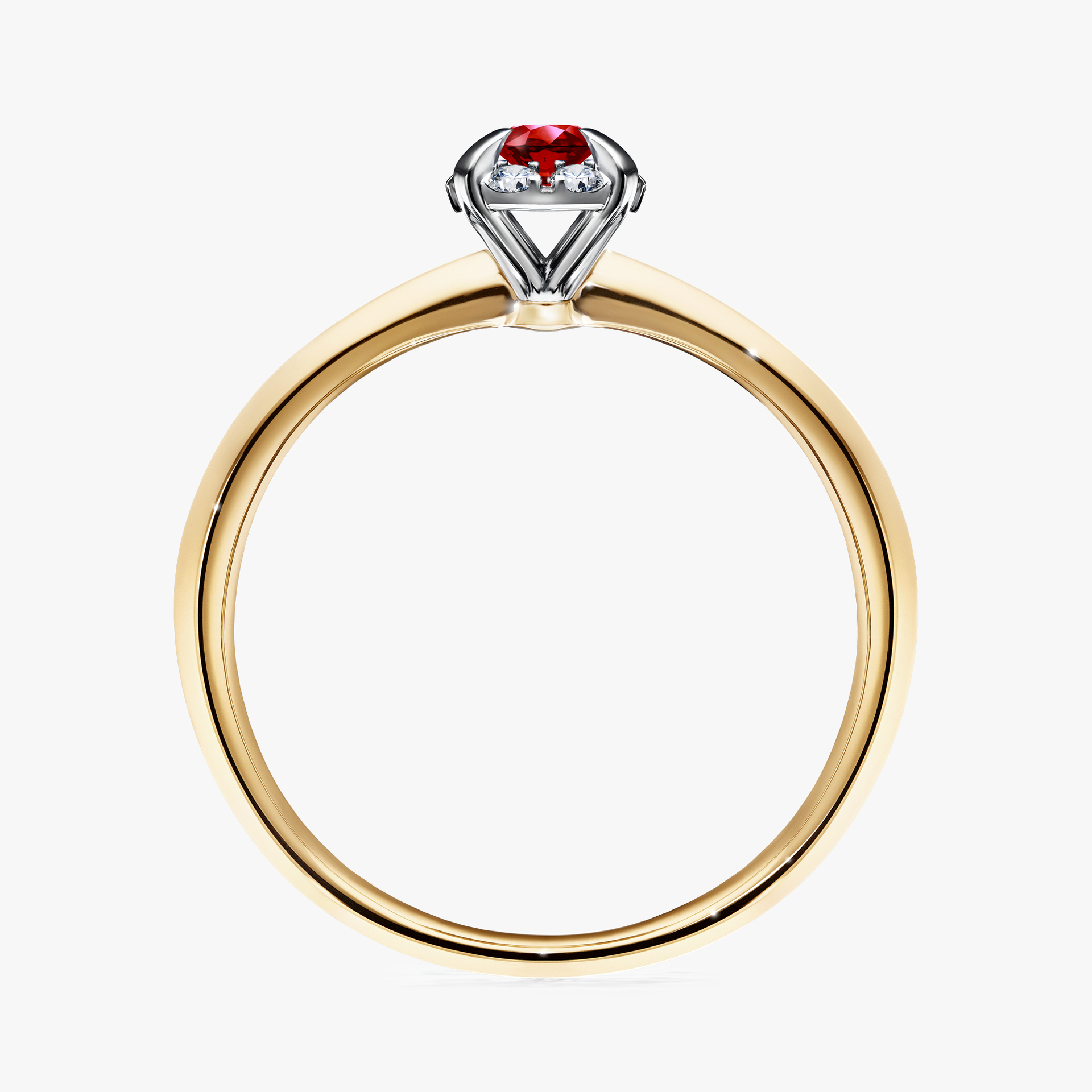Pierścionek zaręczynowy My Beauty z żółtego złota z rubinem 0,14ct