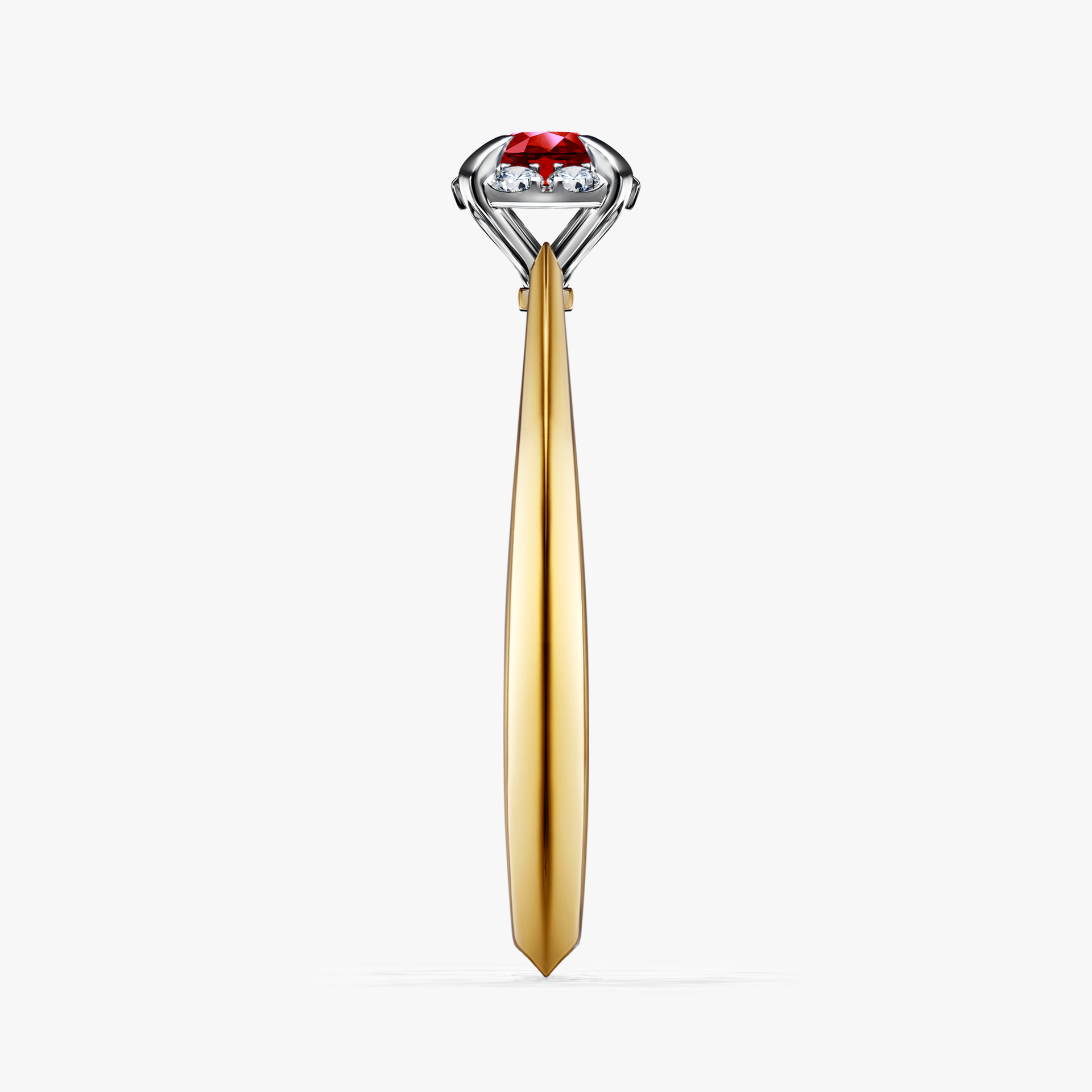 Pierścionek zaręczynowy My Beauty z żółtego złota z rubinem 0,14ct