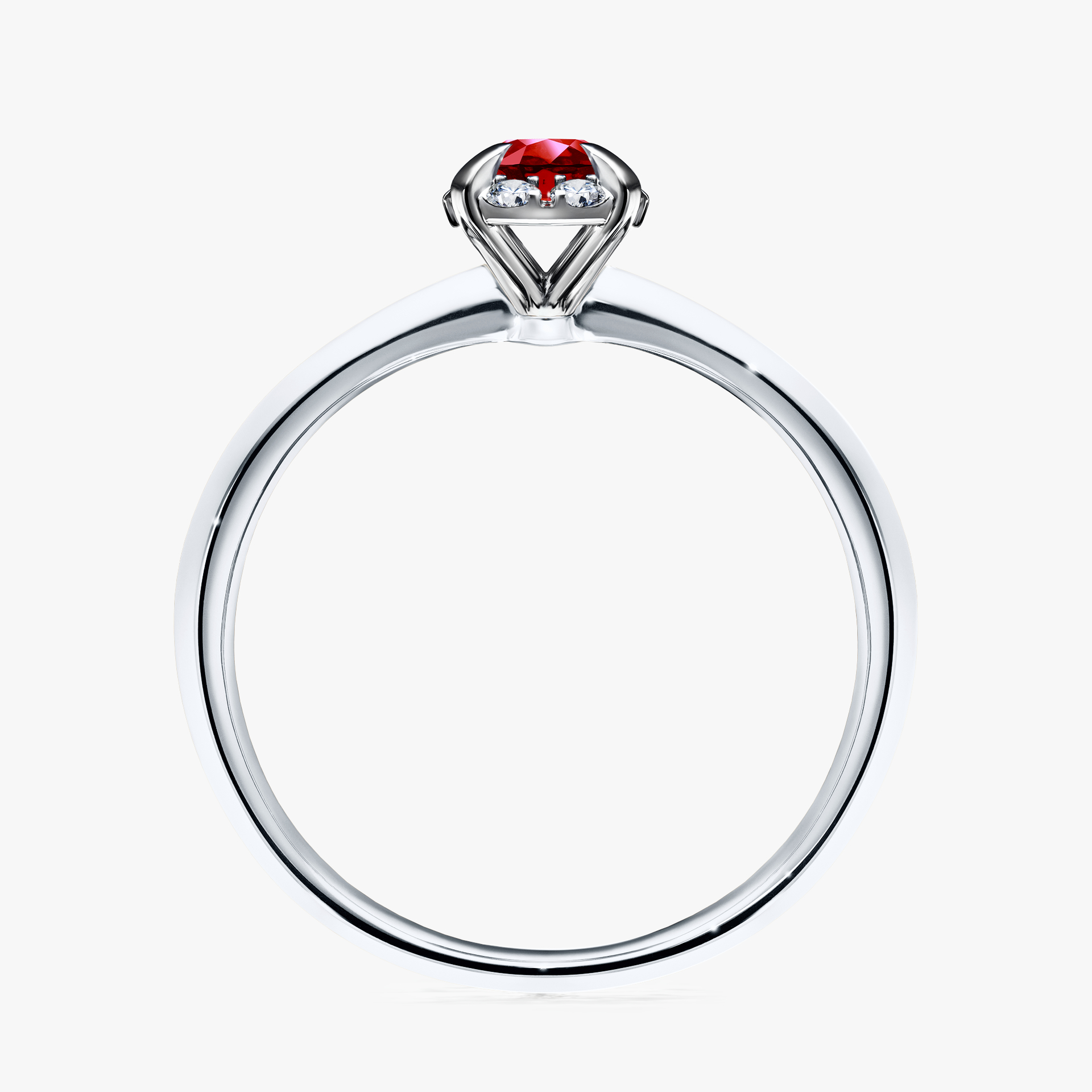 Pierścionek zaręczynowy My Beauty z białego złota z rubinem 0,33ct