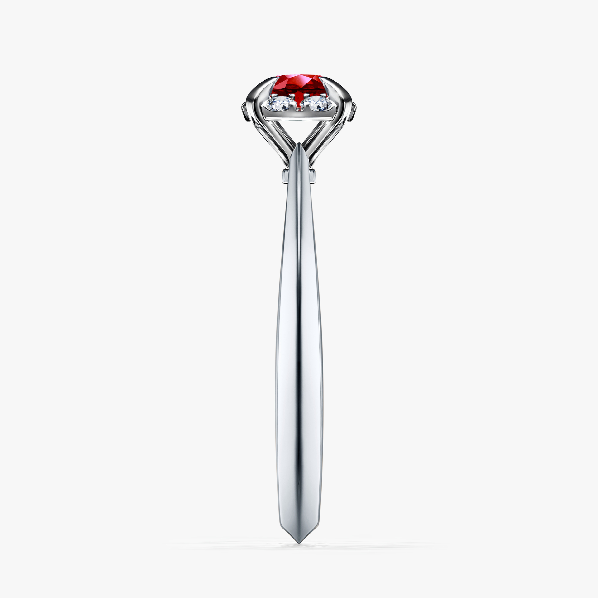 Pierścionek zaręczynowy My Beauty z białego złota z rubinem 0,33ct