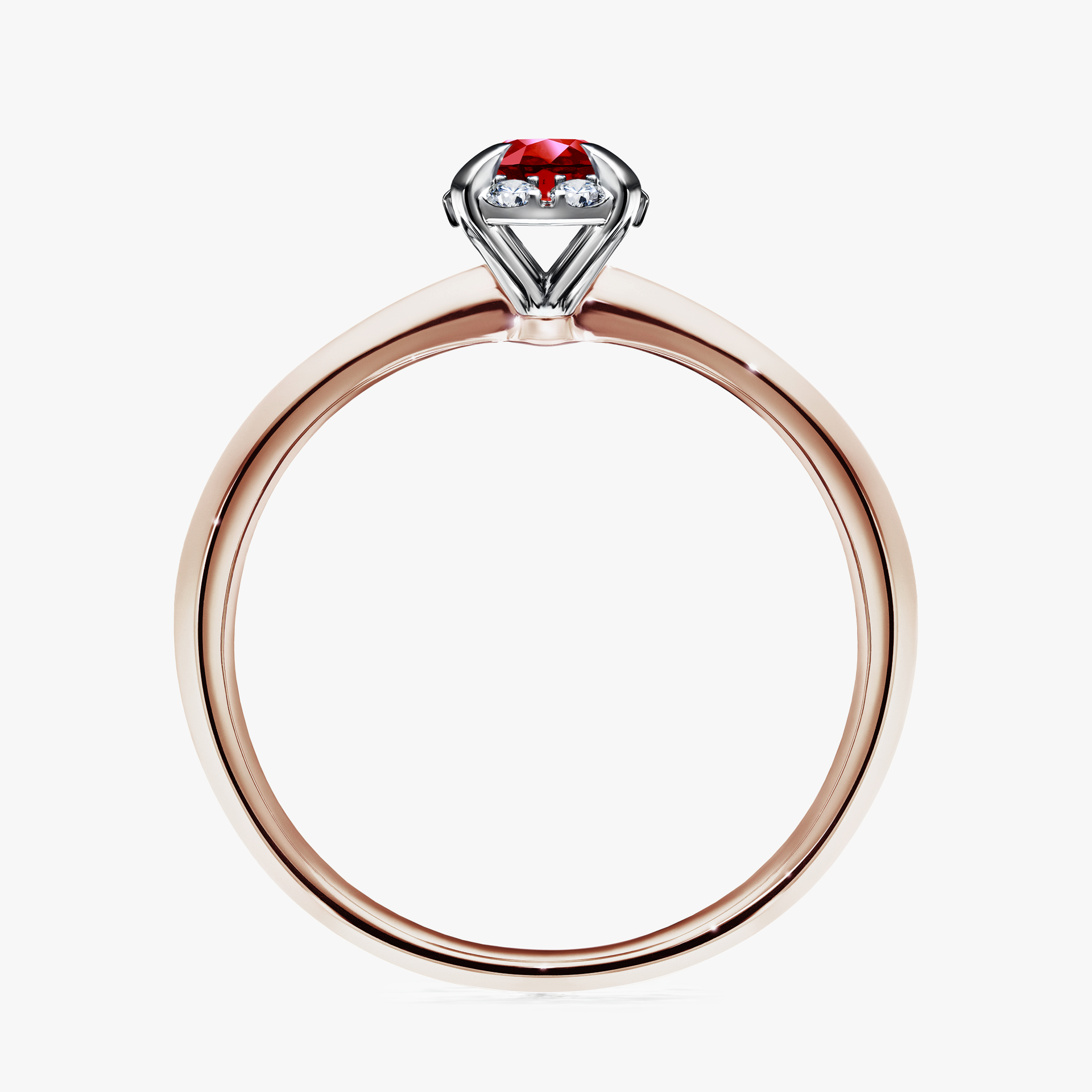 Pierścionek zaręczynowy My Beauty z różowego złota z rubinem 0,33ct
