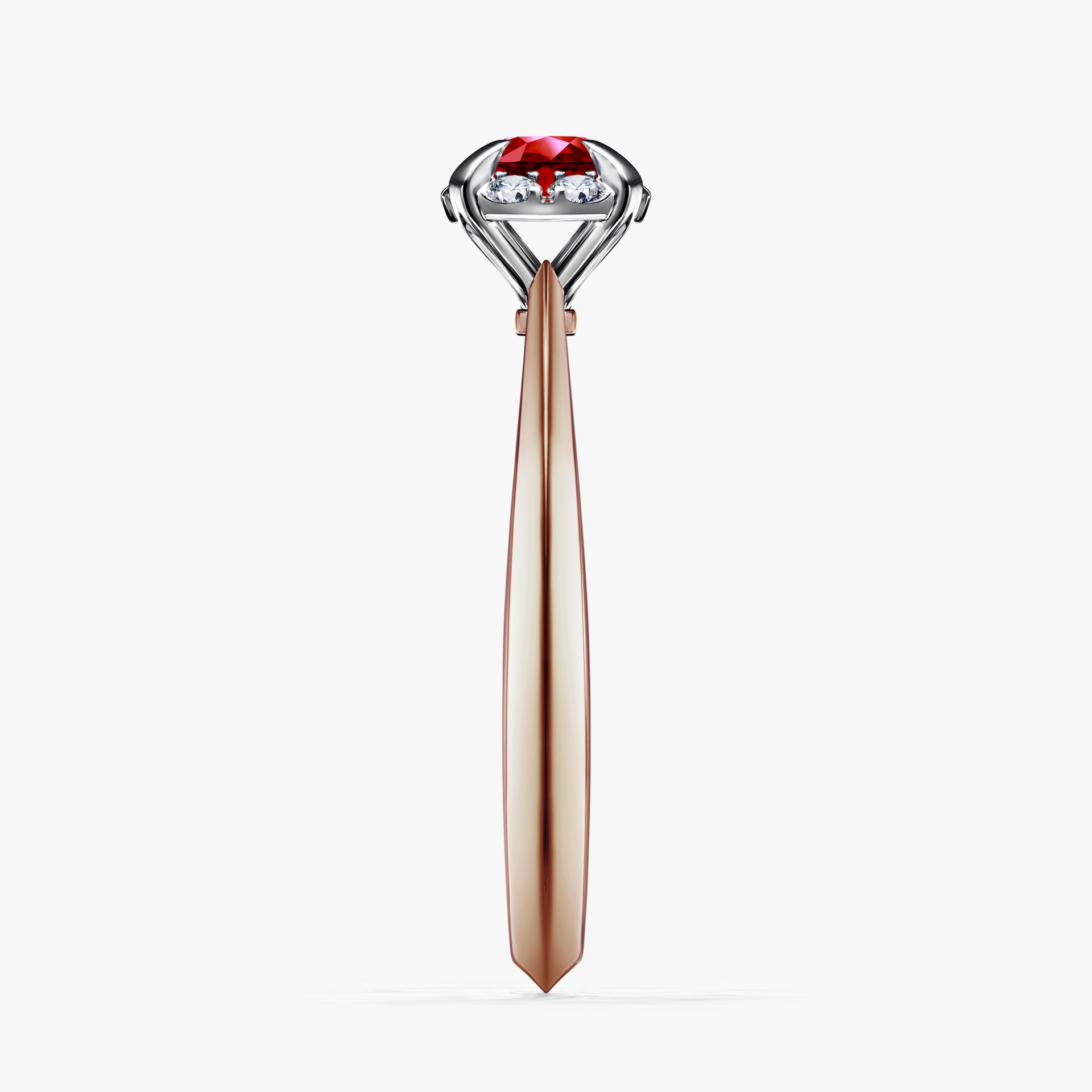 Pierścionek zaręczynowy My Beauty z różowego złota z rubinem 0,33ct